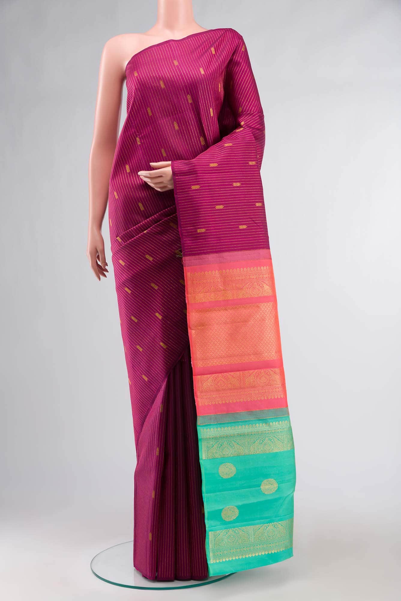 Magenta Kanchipuram Silk Saree