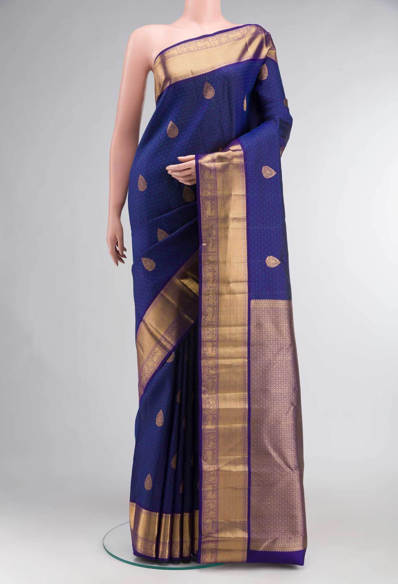 Blue Kanchipuram Silk Saree