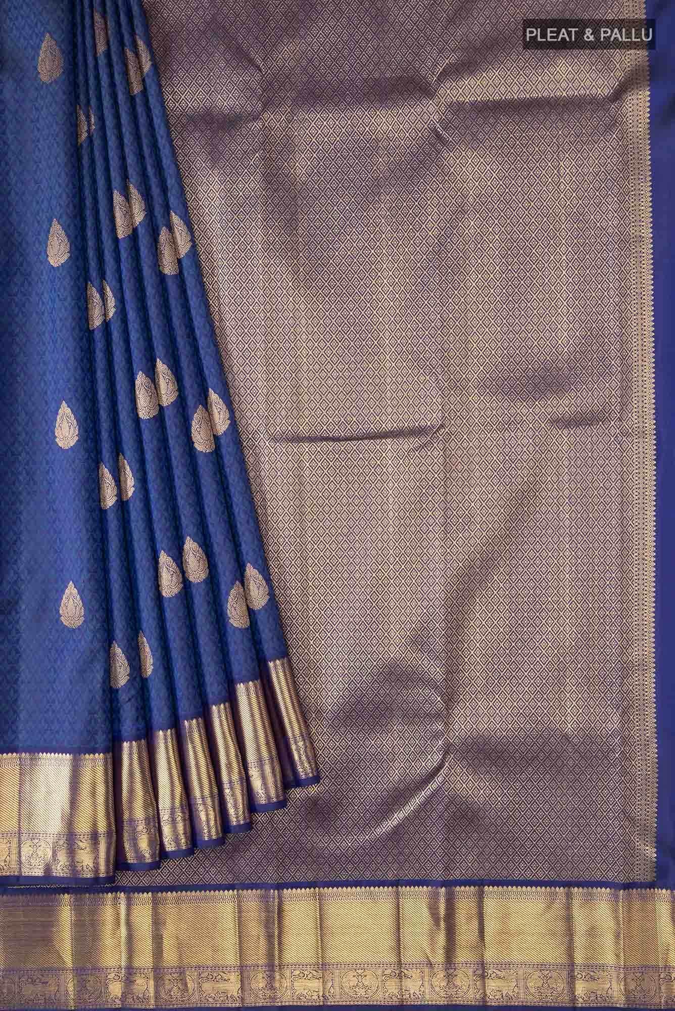 Blue Kanchipuram Silk Saree