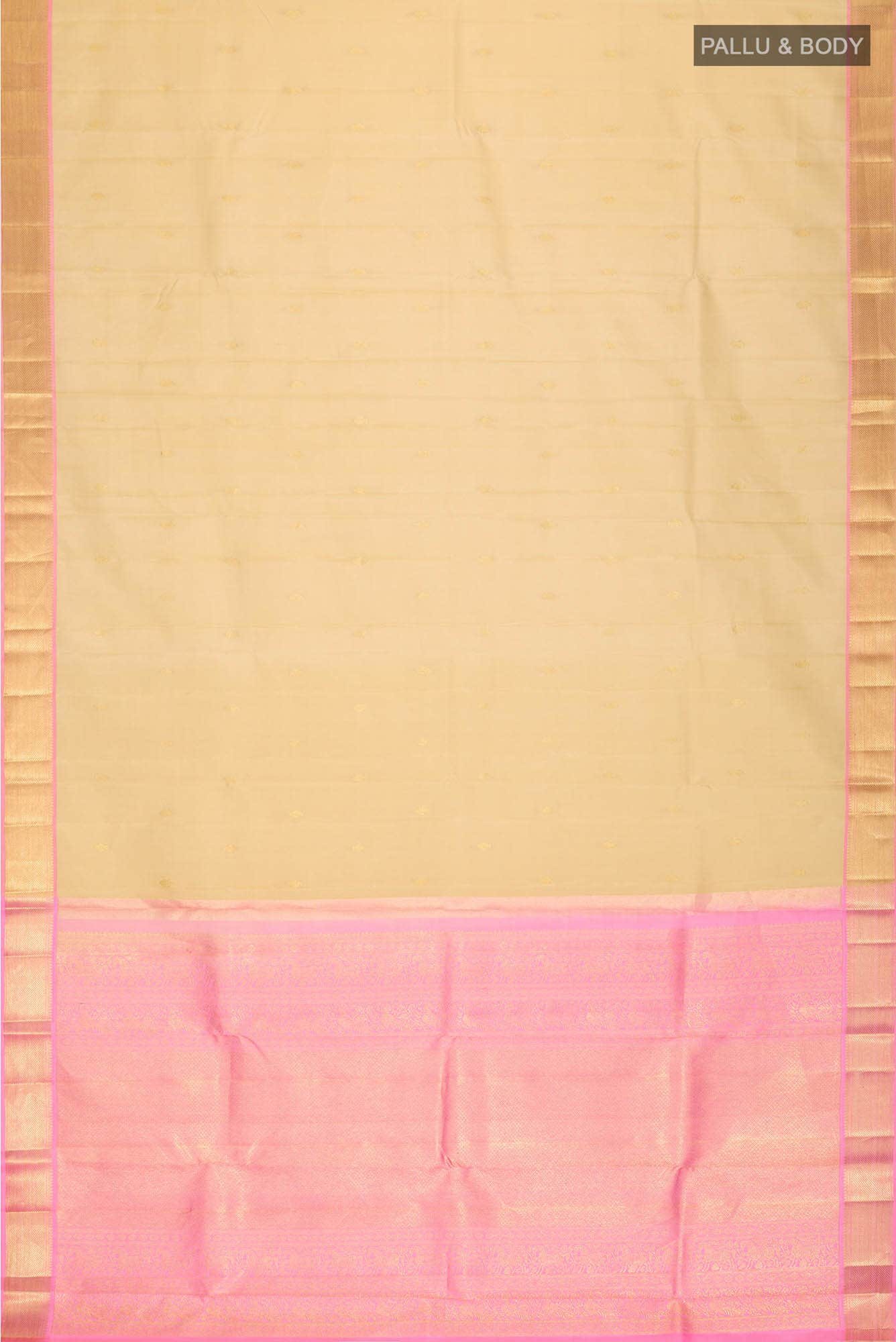 Beige Kanchipuram Silk Saree