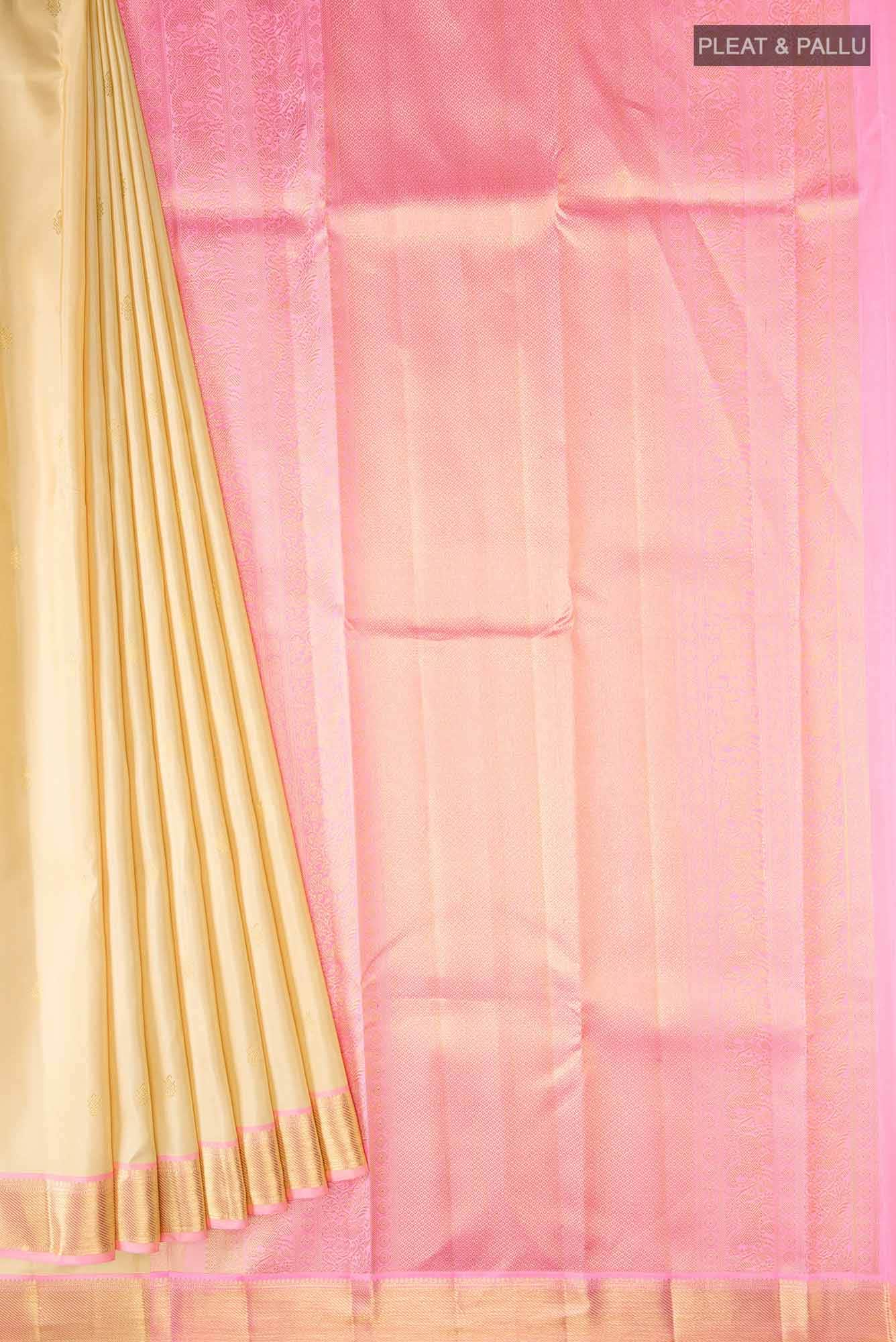 Beige Kanchipuram Silk Saree