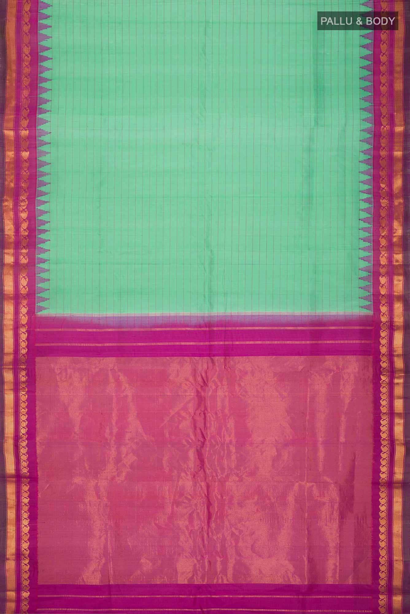 Green Gadwal Silk Cotton Saree