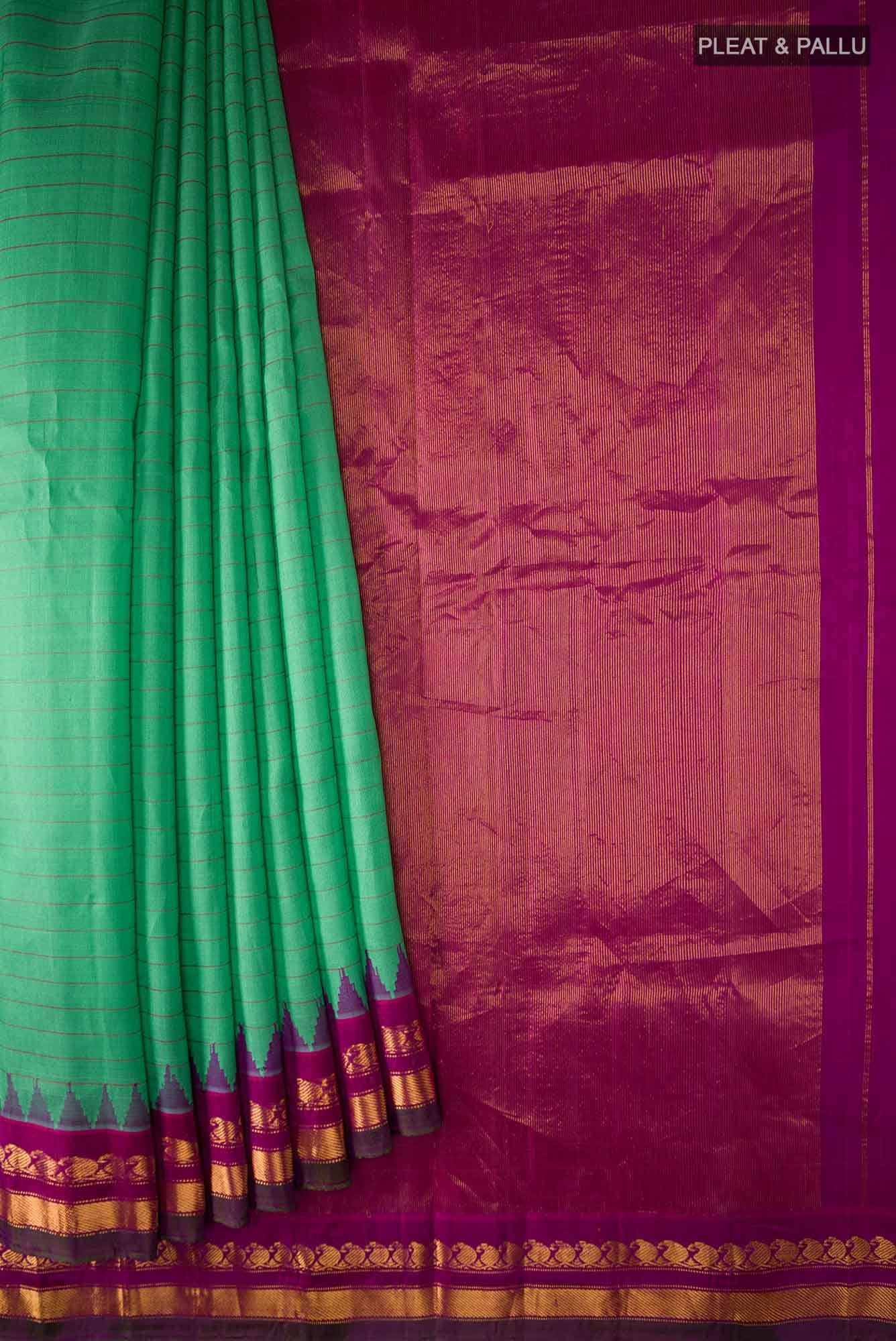Green Gadwal Silk Cotton Saree