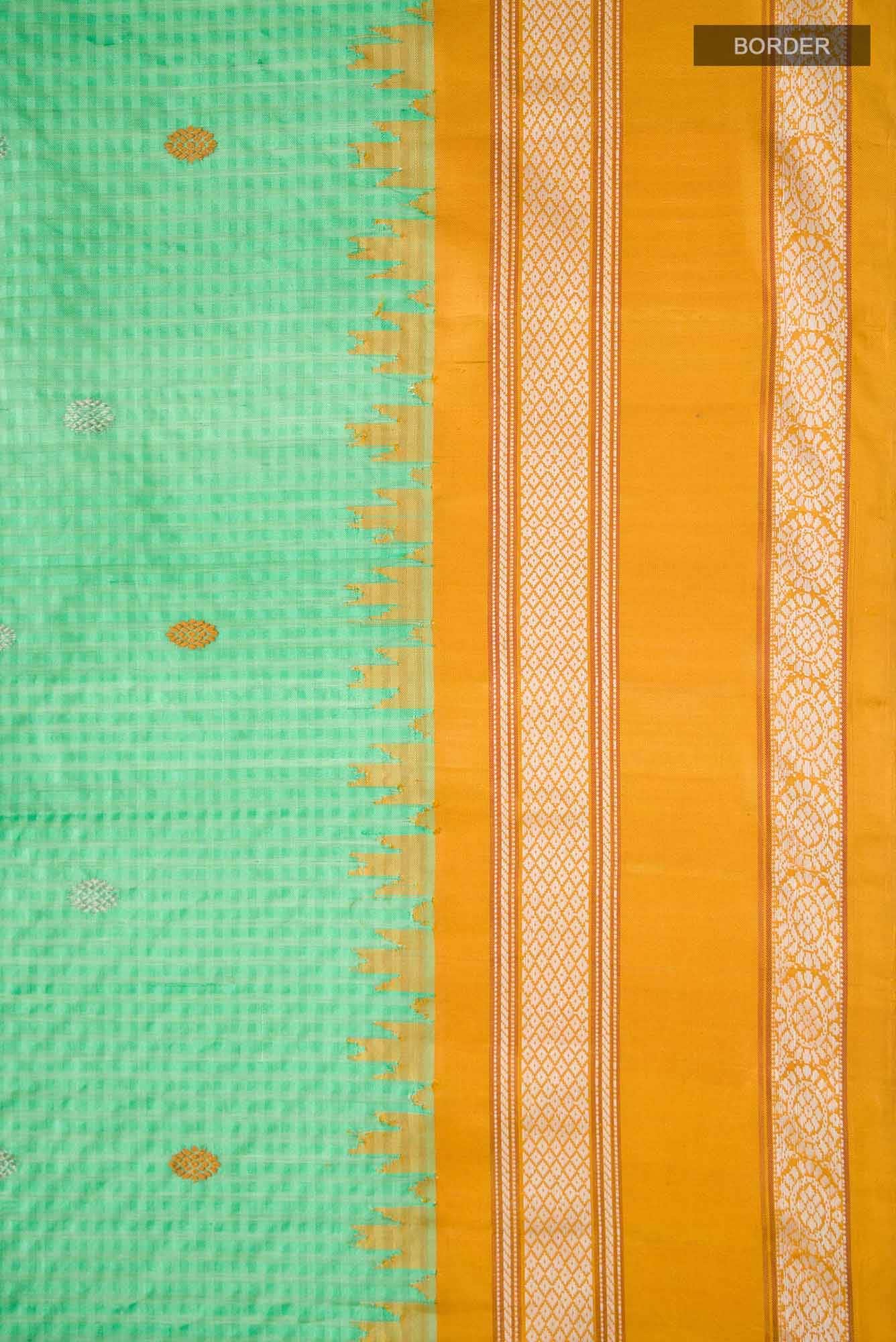 Green Gadwal Silk Cotton Saree
