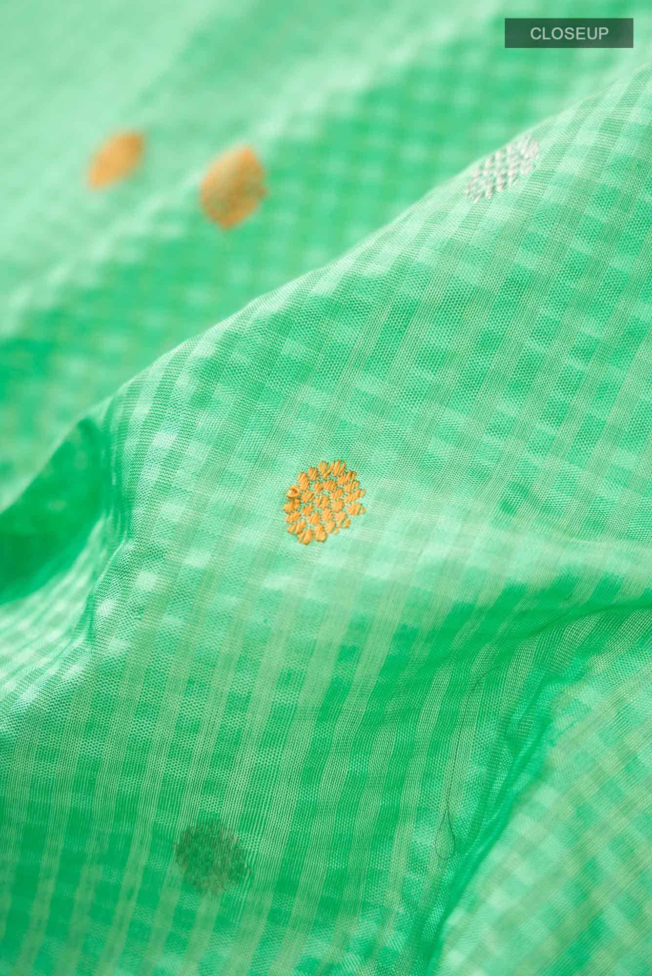 Green Gadwal Silk Cotton Saree