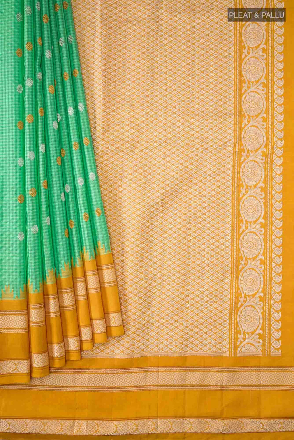 Green Gadwal Silk Cotton Saree