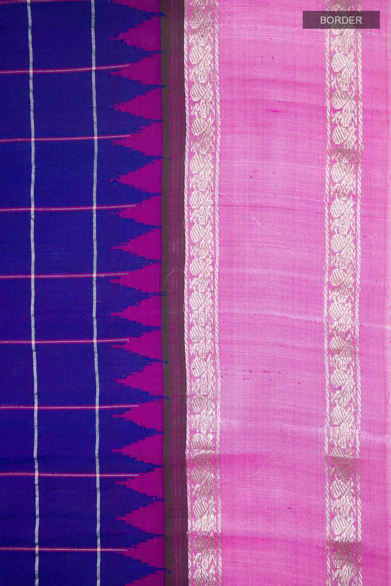 Navy Blue Gadwal Silk Saree