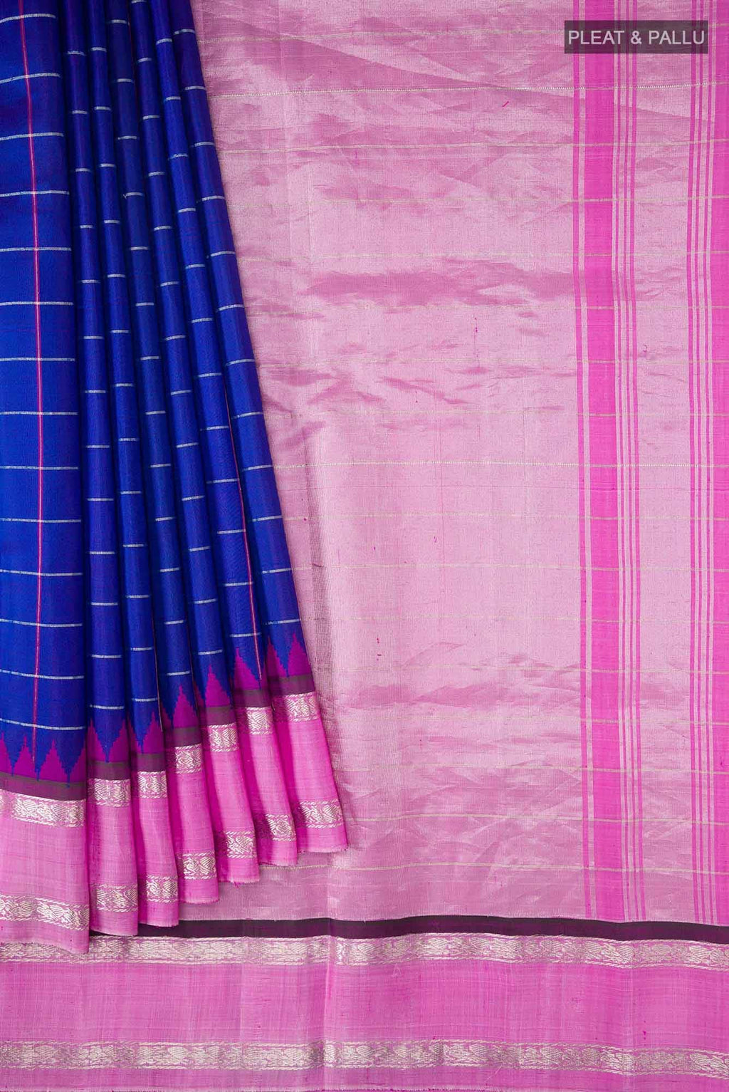 Navy Blue Gadwal Silk Saree