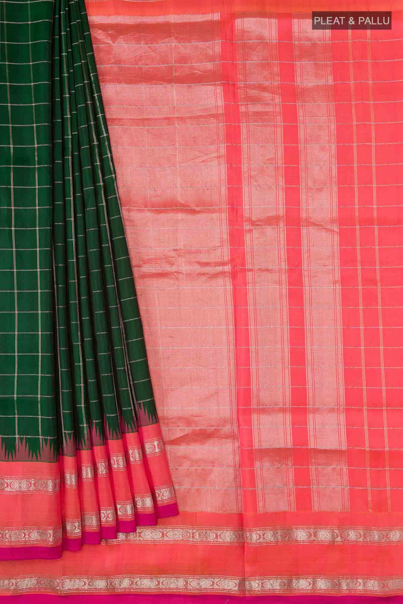 Green Gadwal Silk Saree