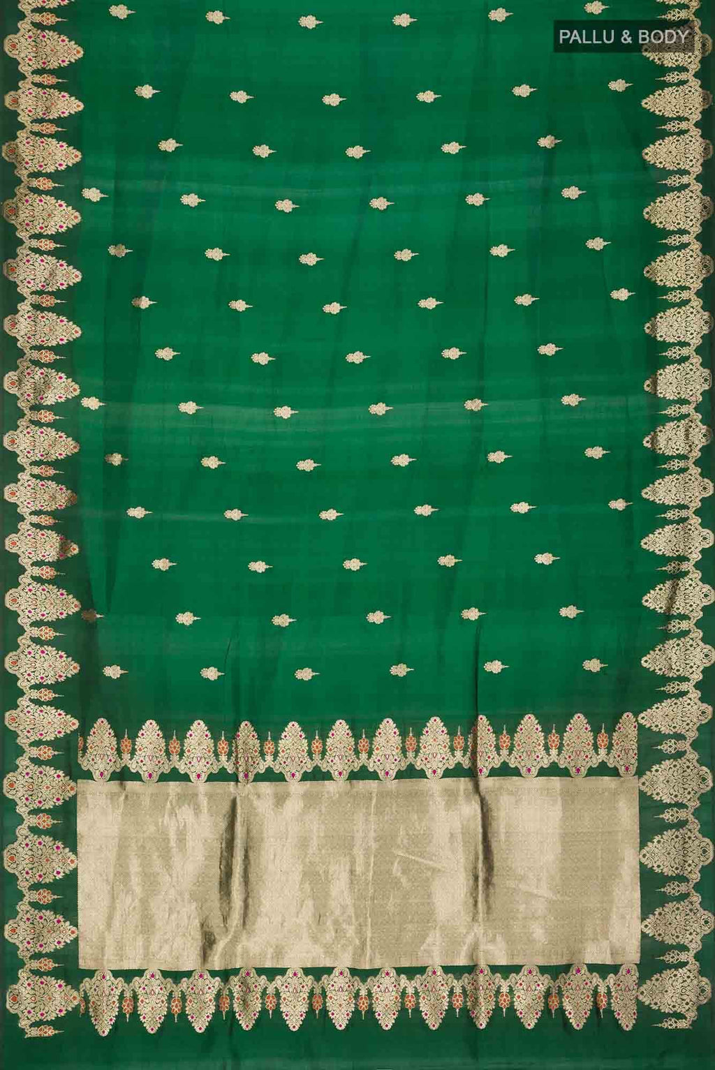 Green Banarasi Raw Silk Saree