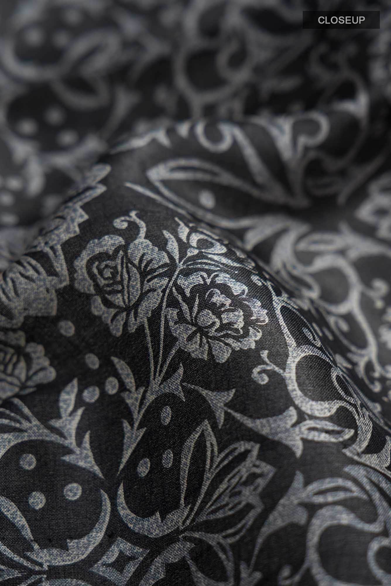 Black Bhagalpuri Tussar Silk Saree