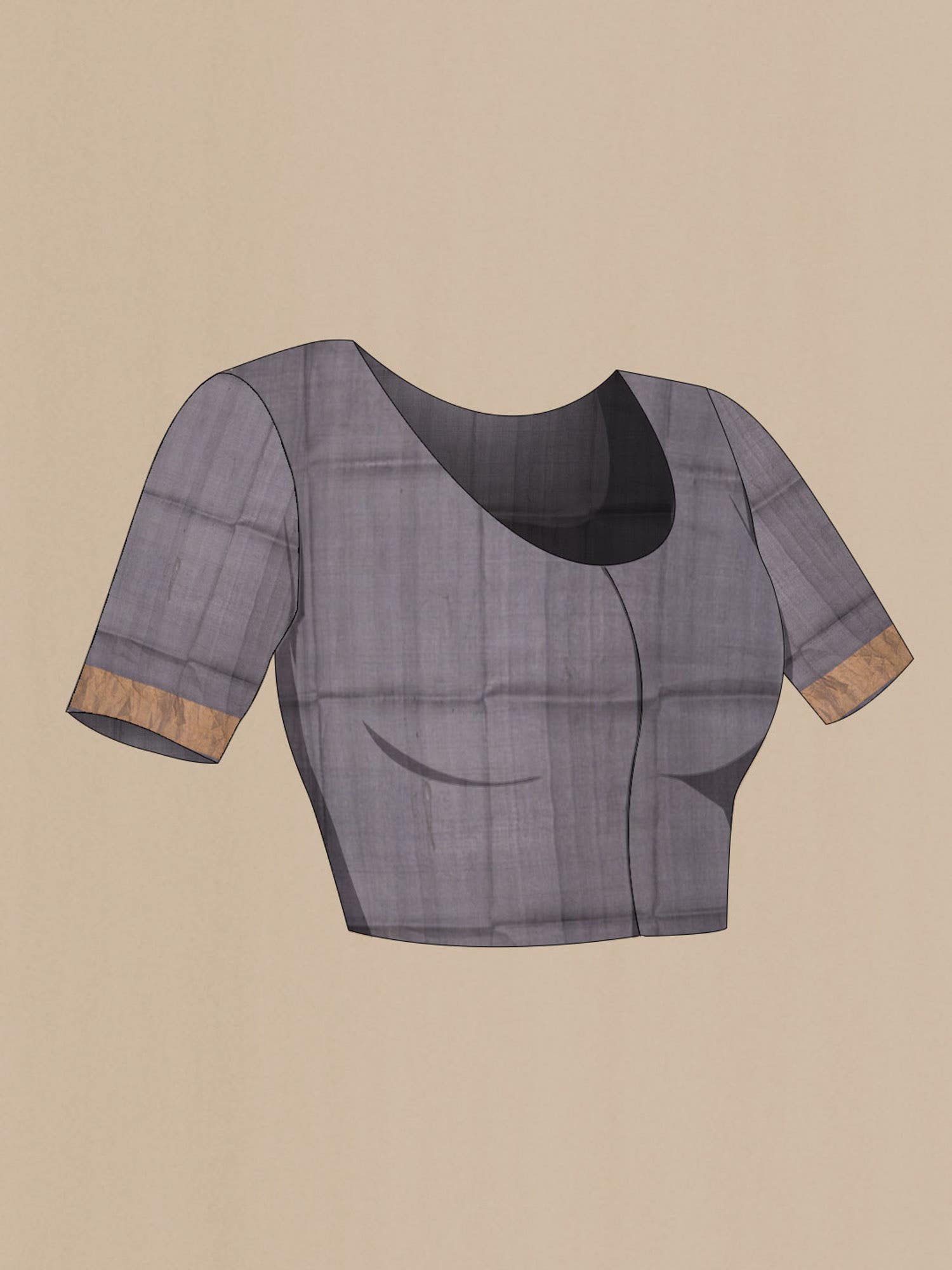 Grey Bhagalpuri Tussar Silk Saree