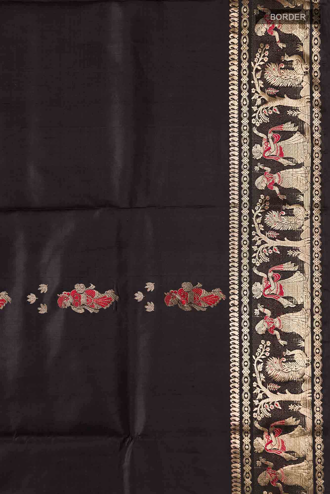 Black Baluchari Silk Saree