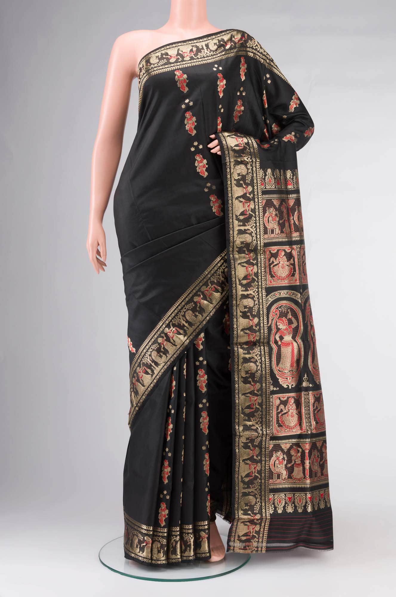 Black Baluchari Silk Saree