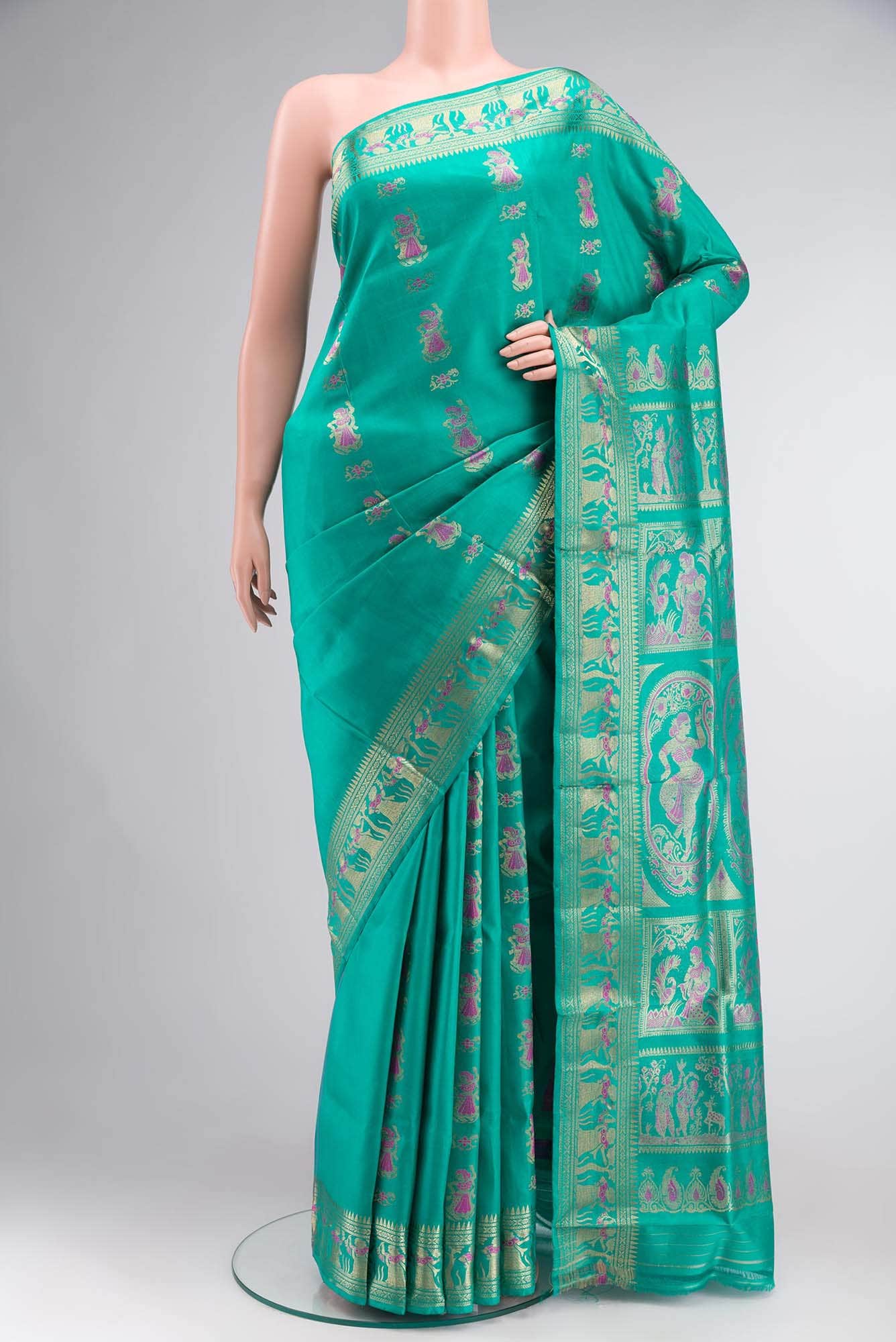 Green Baluchari Silk Saree