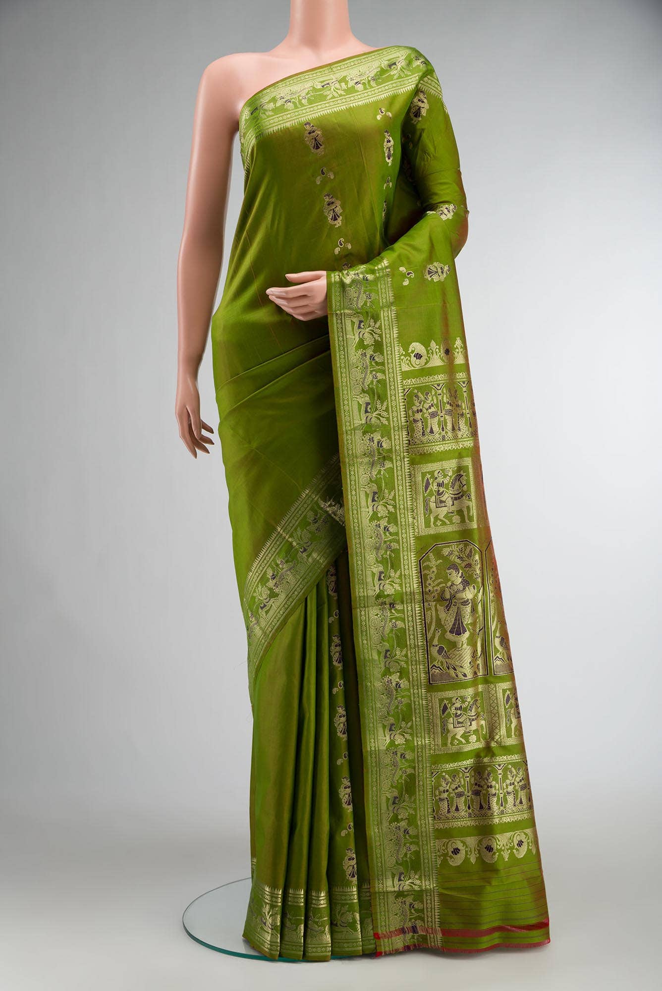 Green Baluchari Silk Saree