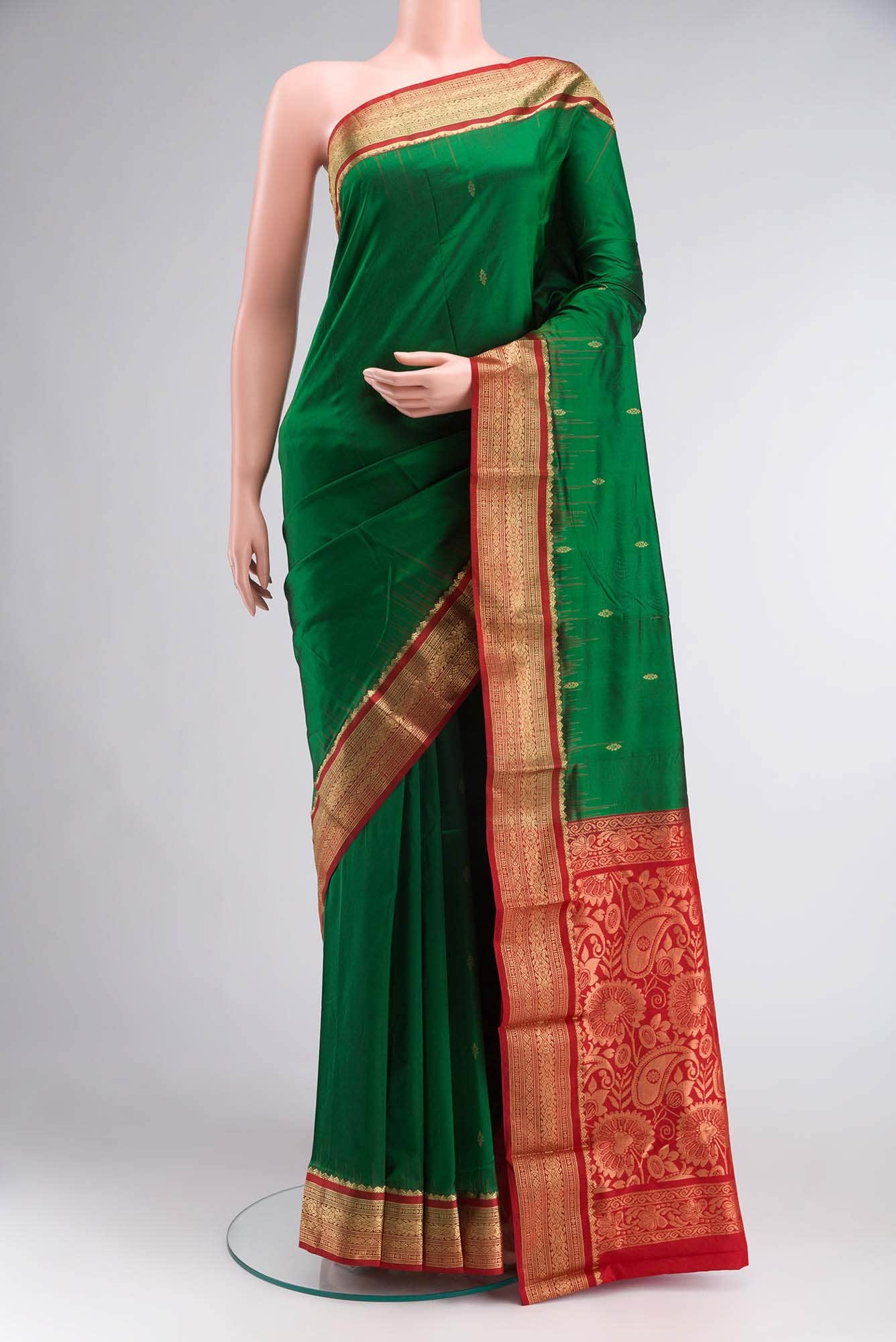 Green Bangalore Silk Saree