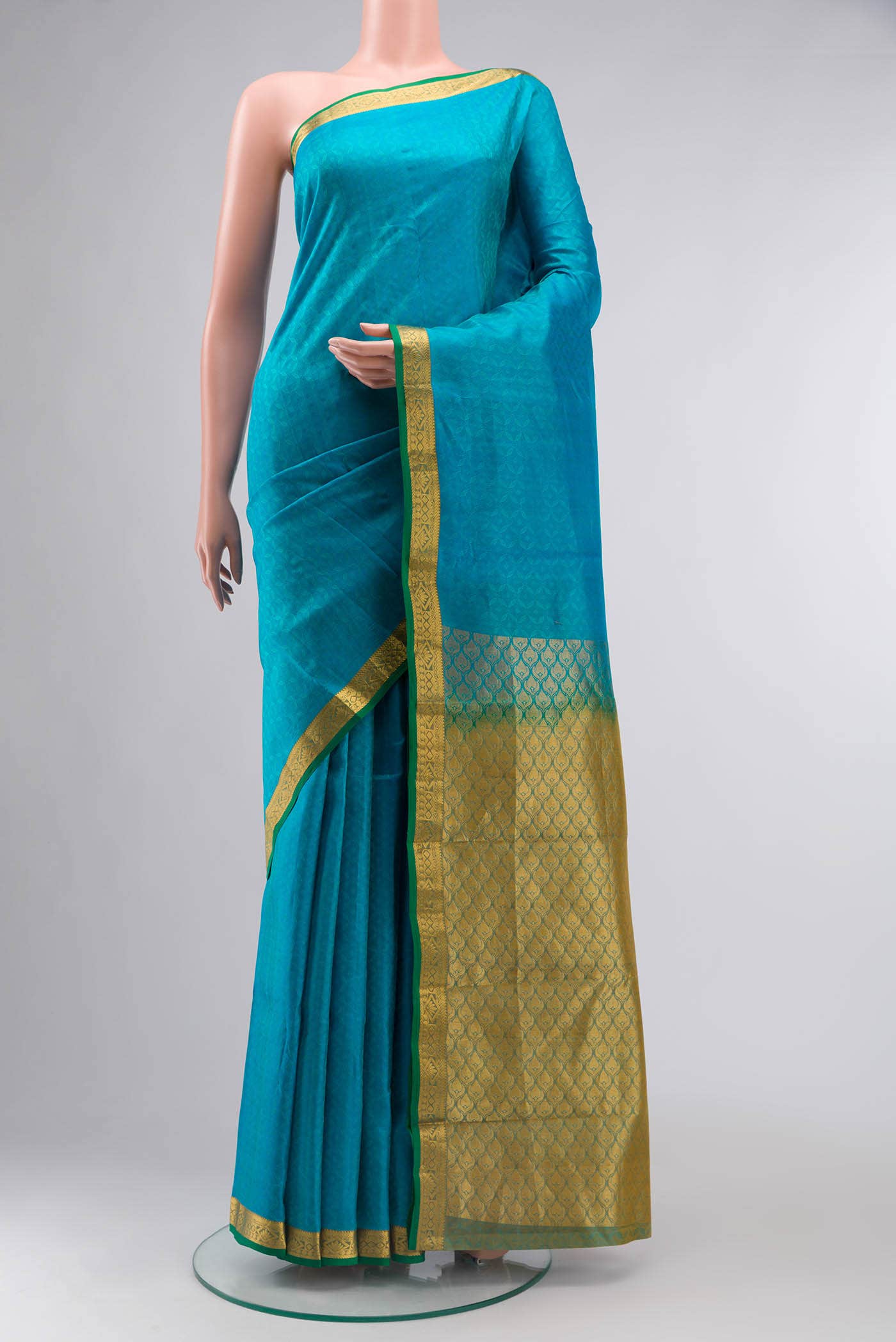 Blue Dual Tone Kanchipuram Silk Saree