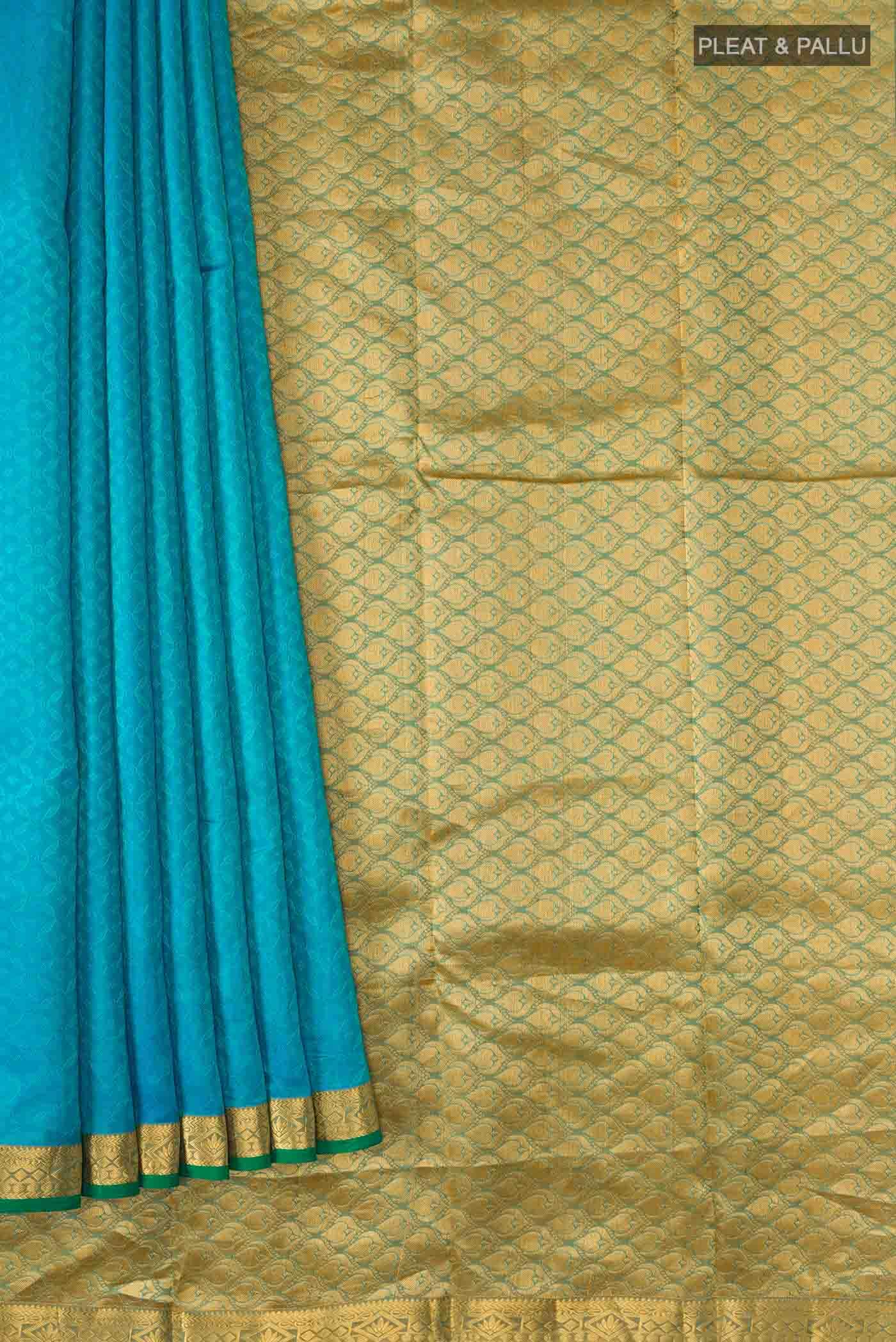 Blue Dual Tone Kanchipuram Silk Saree