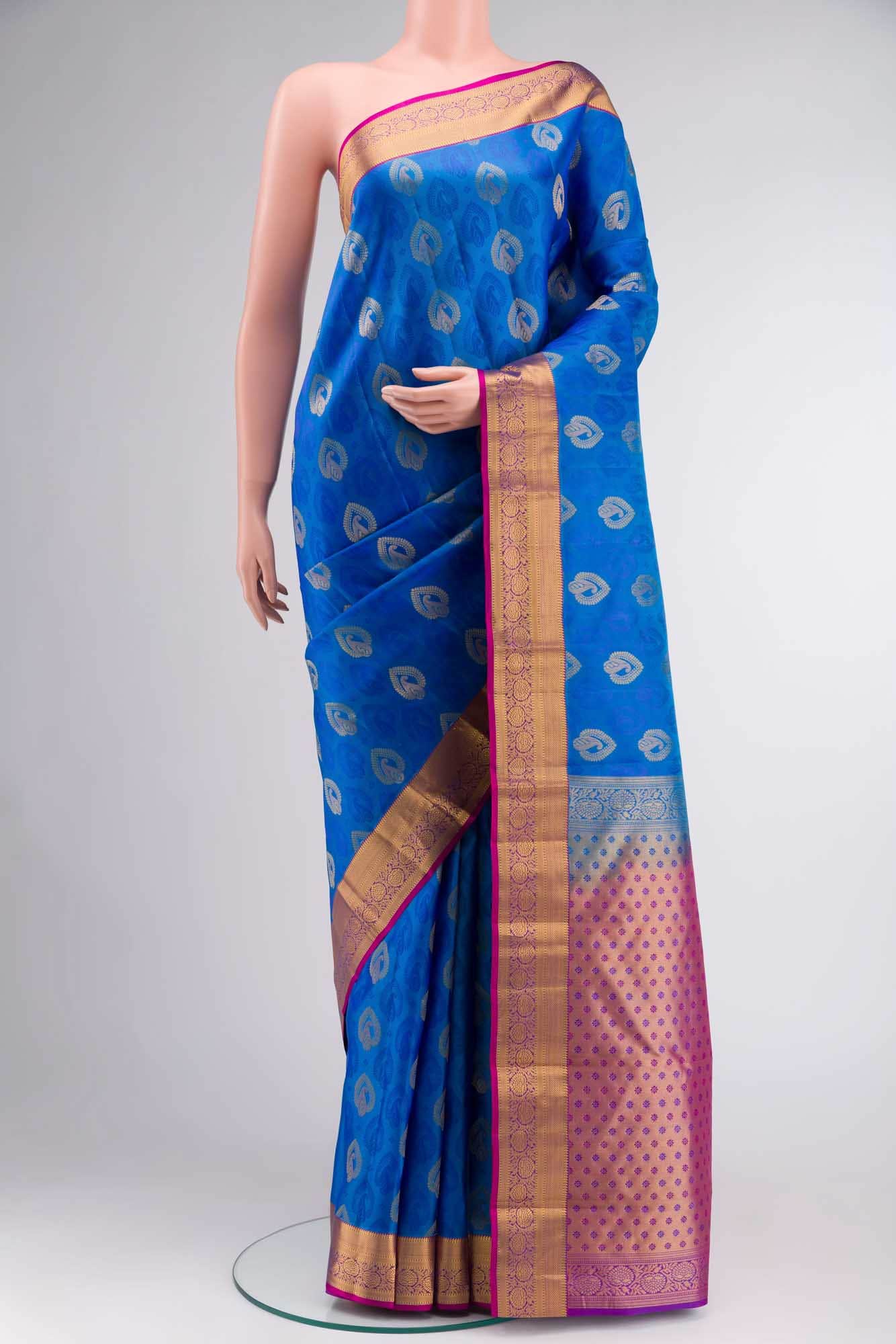 Blue Kanchipuram Silk Saree