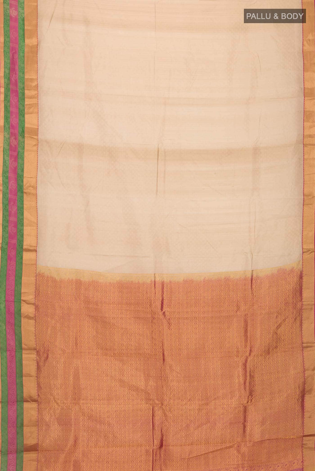 Beige Kanchipuram Silk Saree