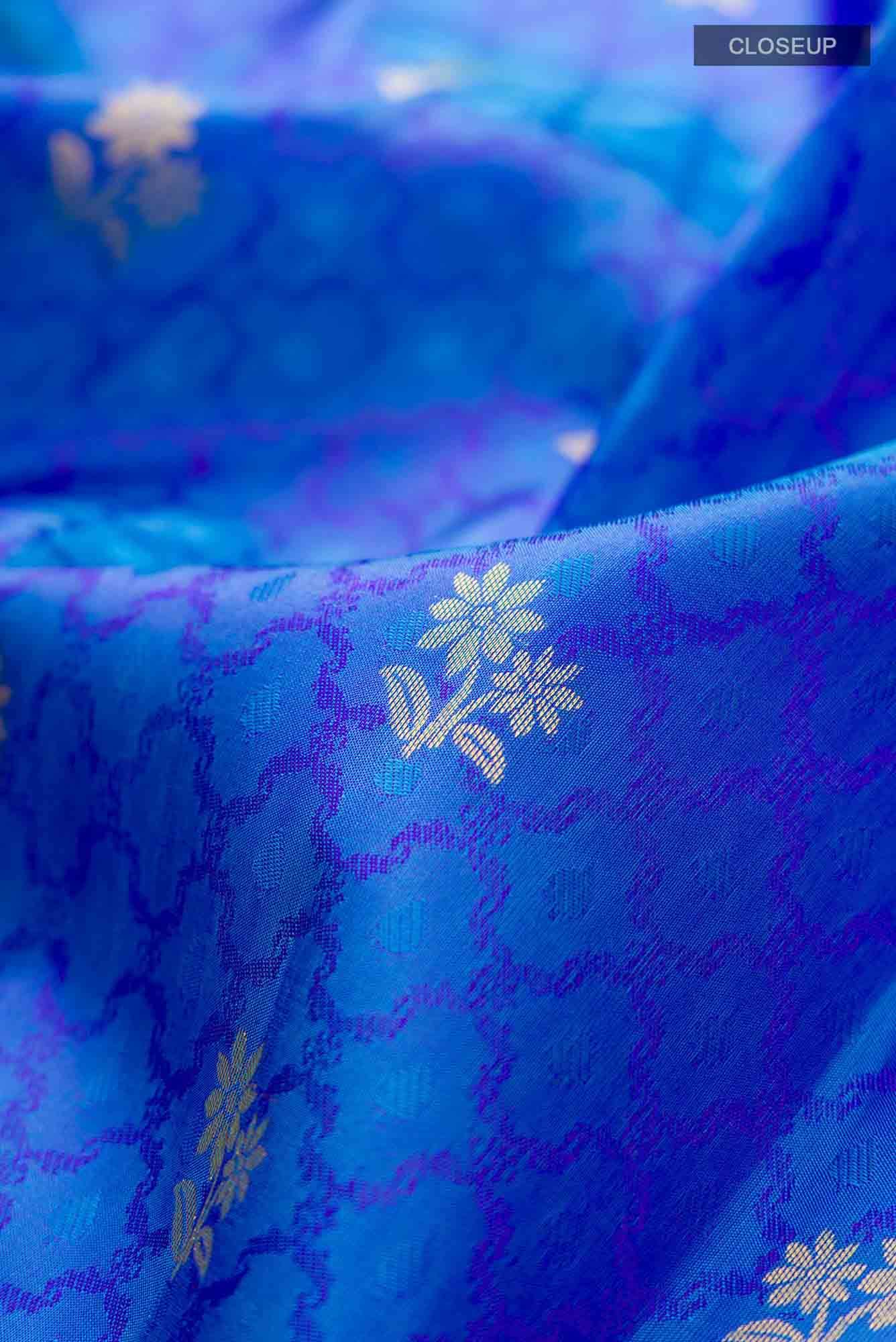 Blue Kanchipuram Silk Saree