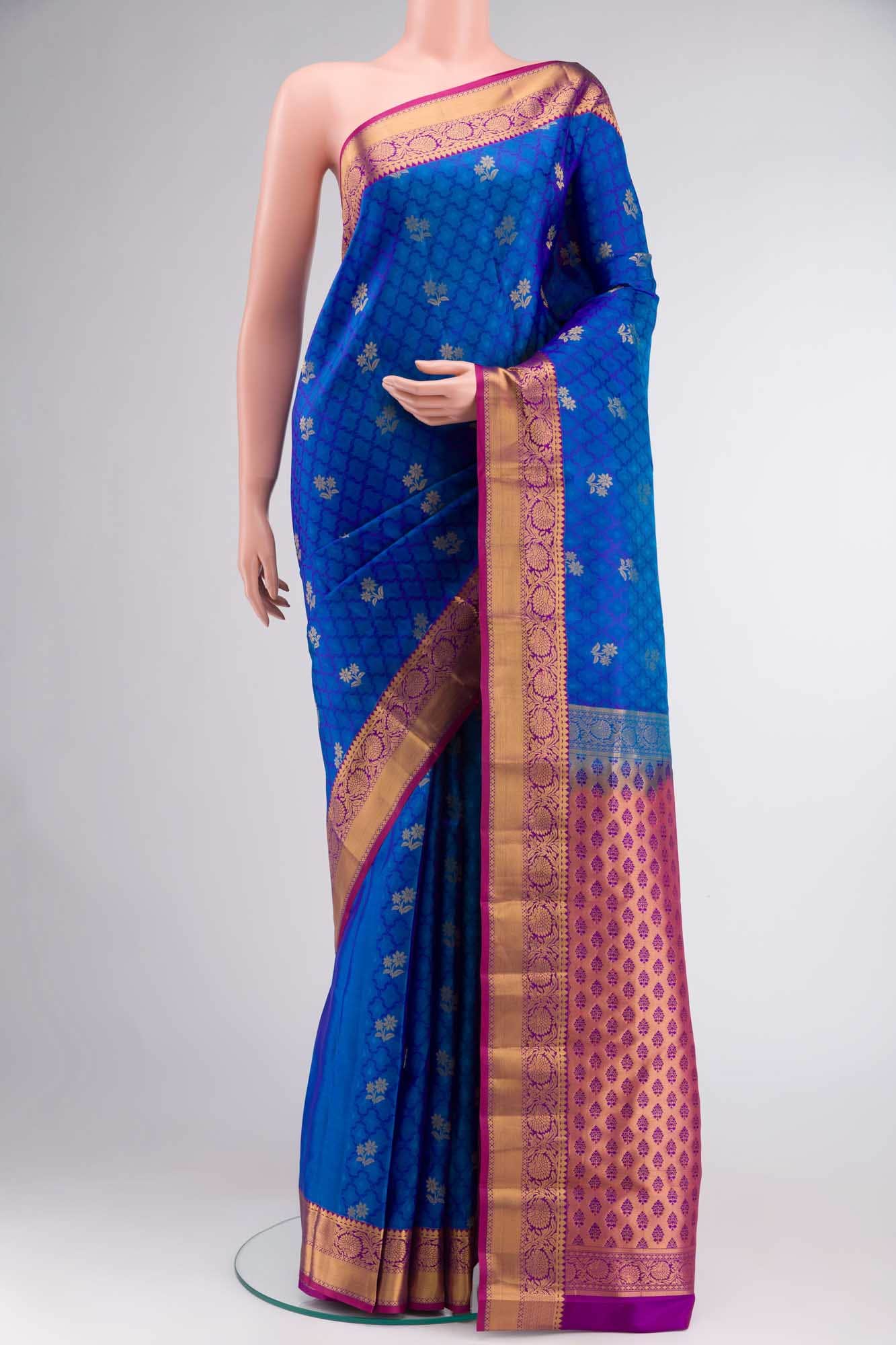 Blue Kanchipuram Silk Saree