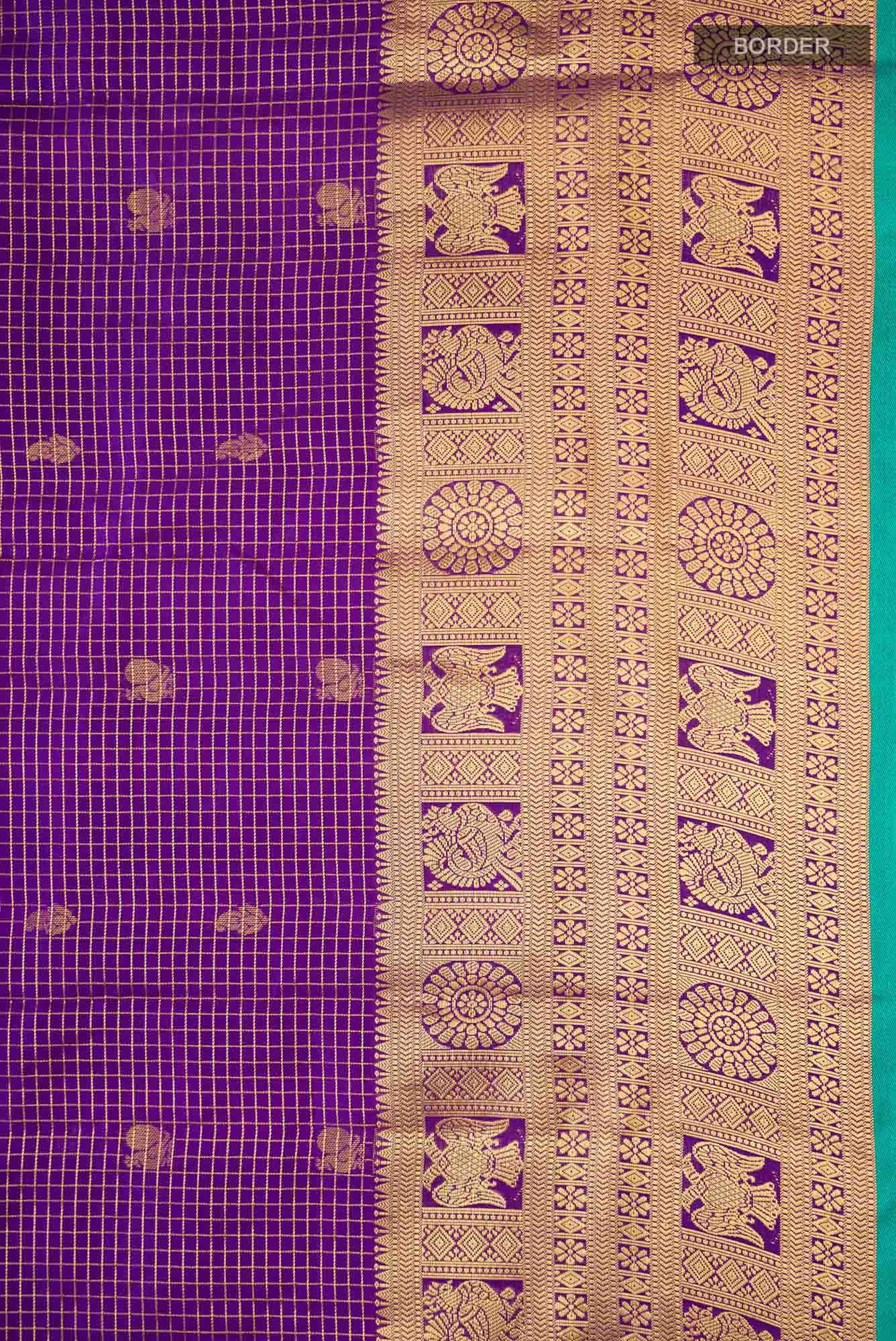Purple Kanchipuram Silk Saree