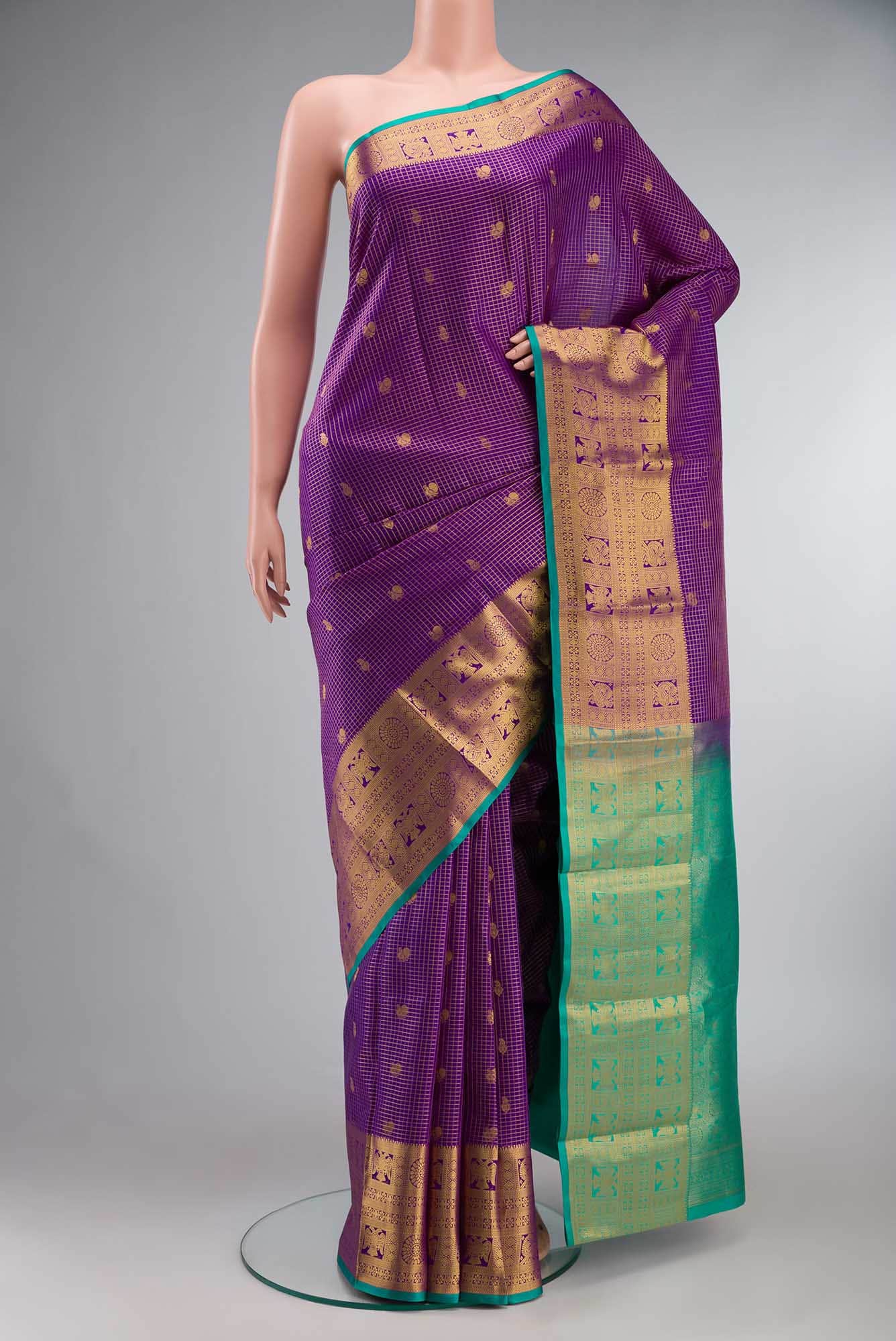 Purple Kanchipuram Silk Saree