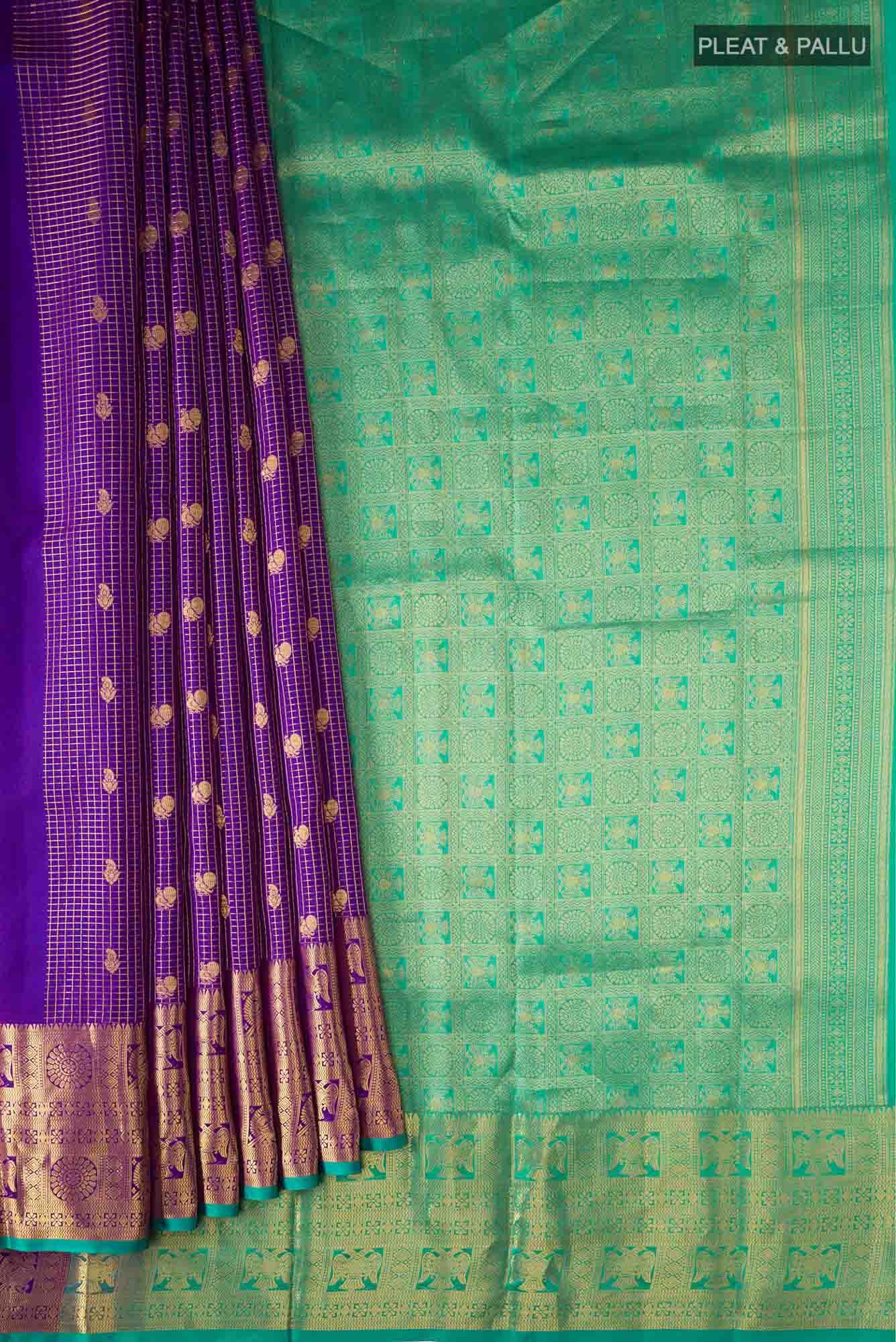 Purple Kanchipuram Silk Saree
