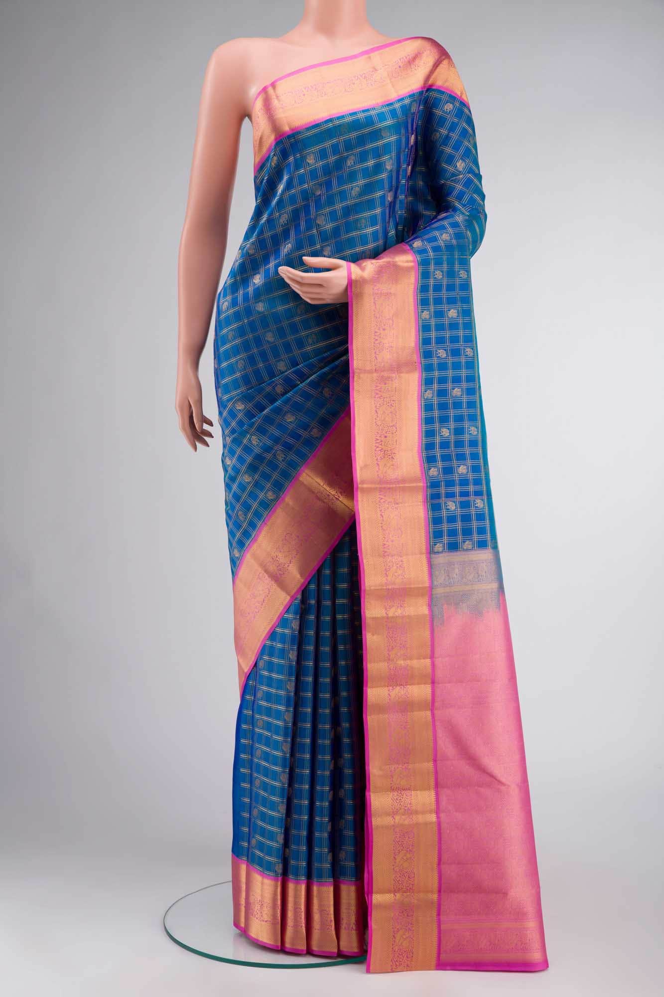 Blue Kanchipuram Silk Saree