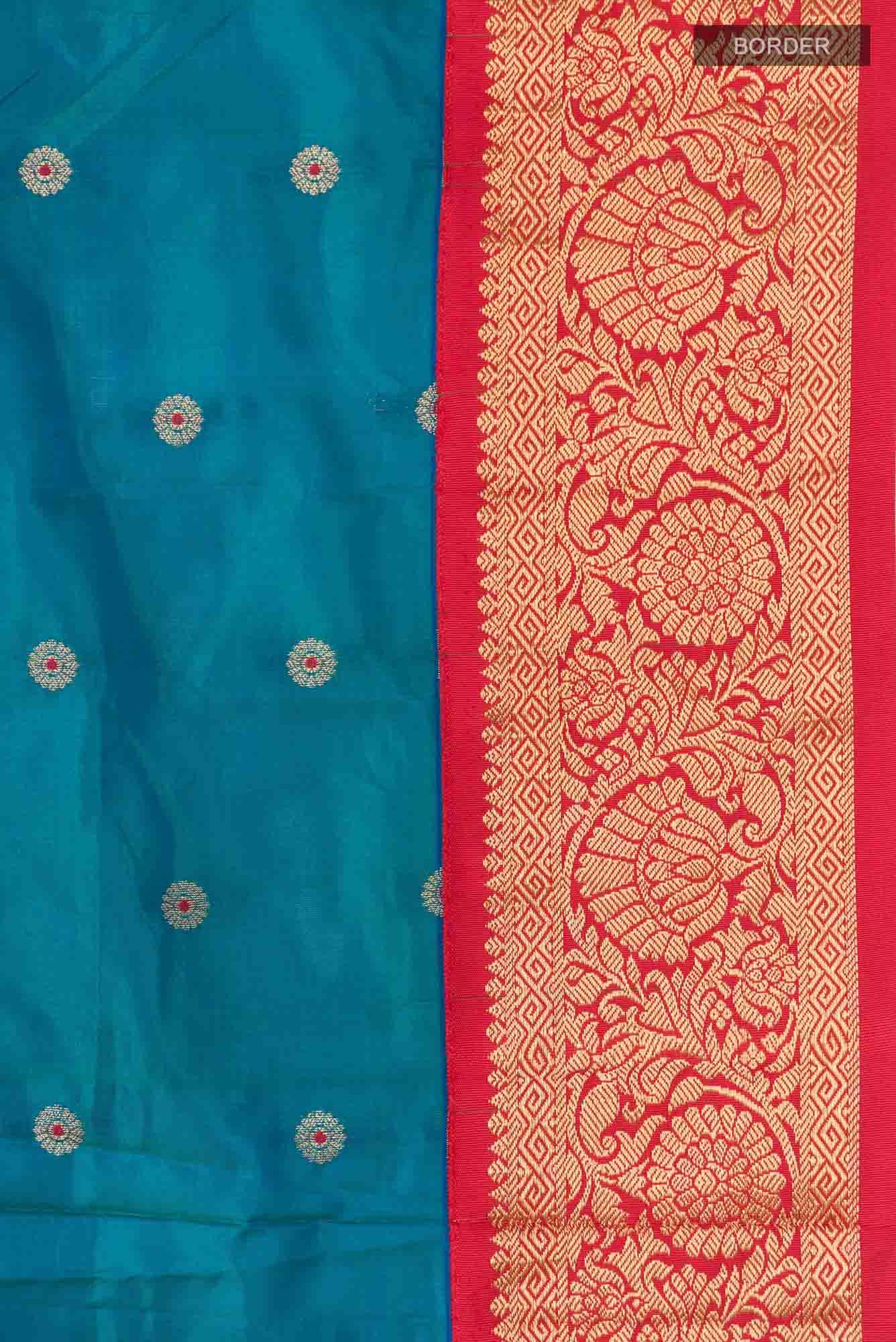 Blue Blended Bangalore Silk Saree