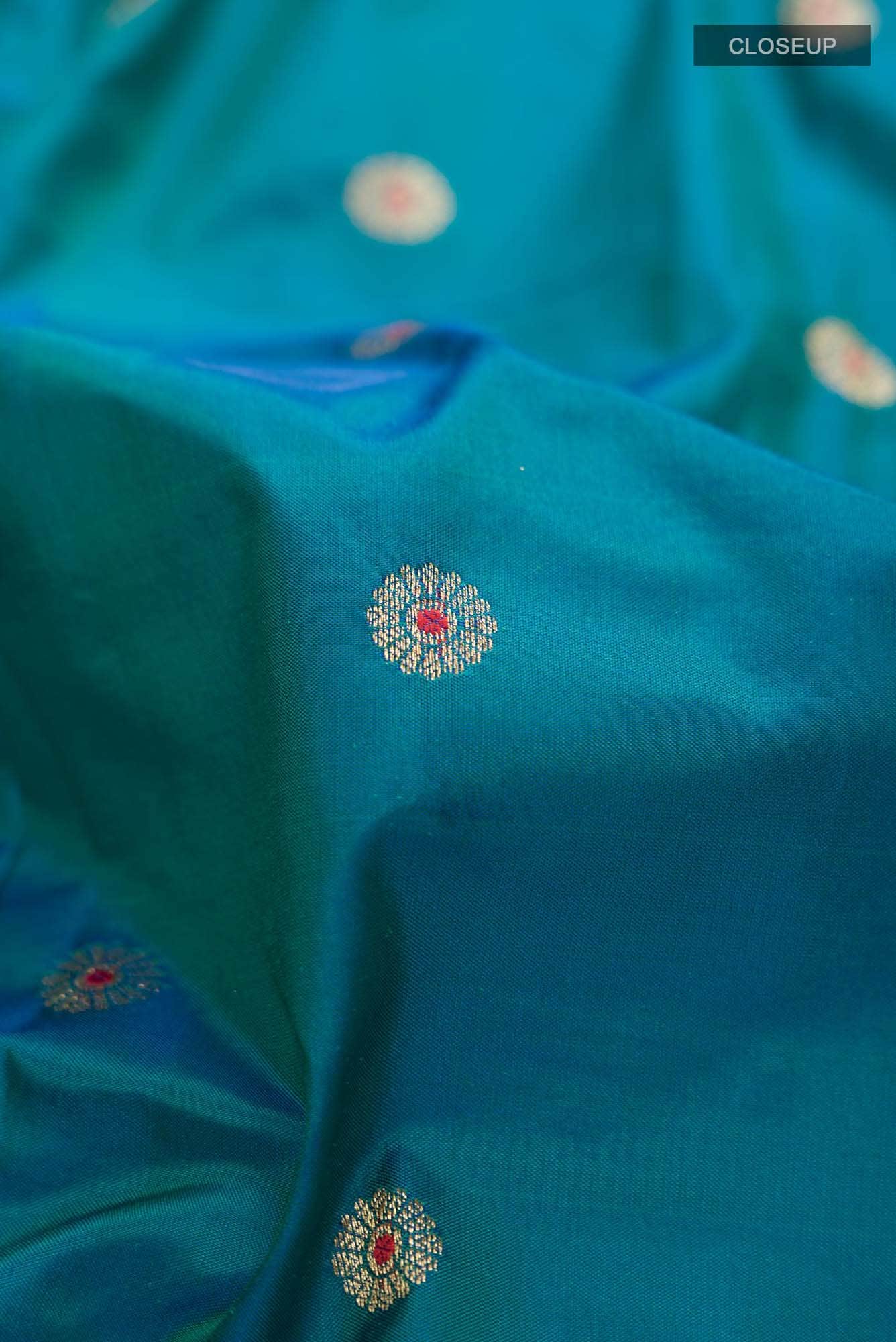 Blue Blended Bangalore Silk Saree