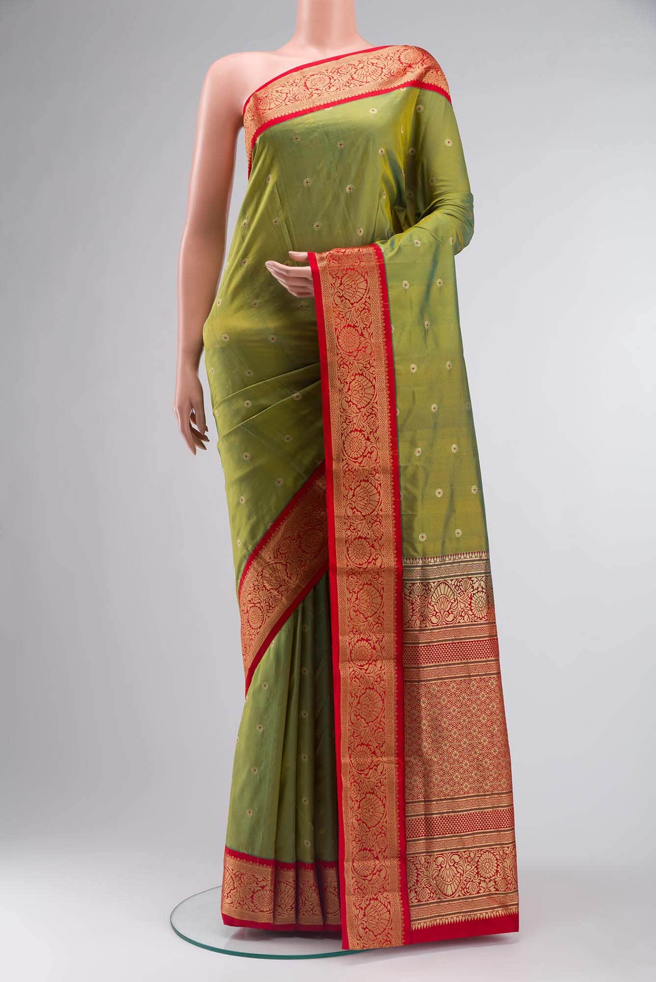 Green Blended Bangalore Silk Saree