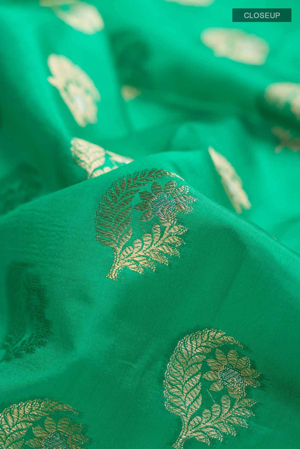 Green Banarasi Raw Silk Saree