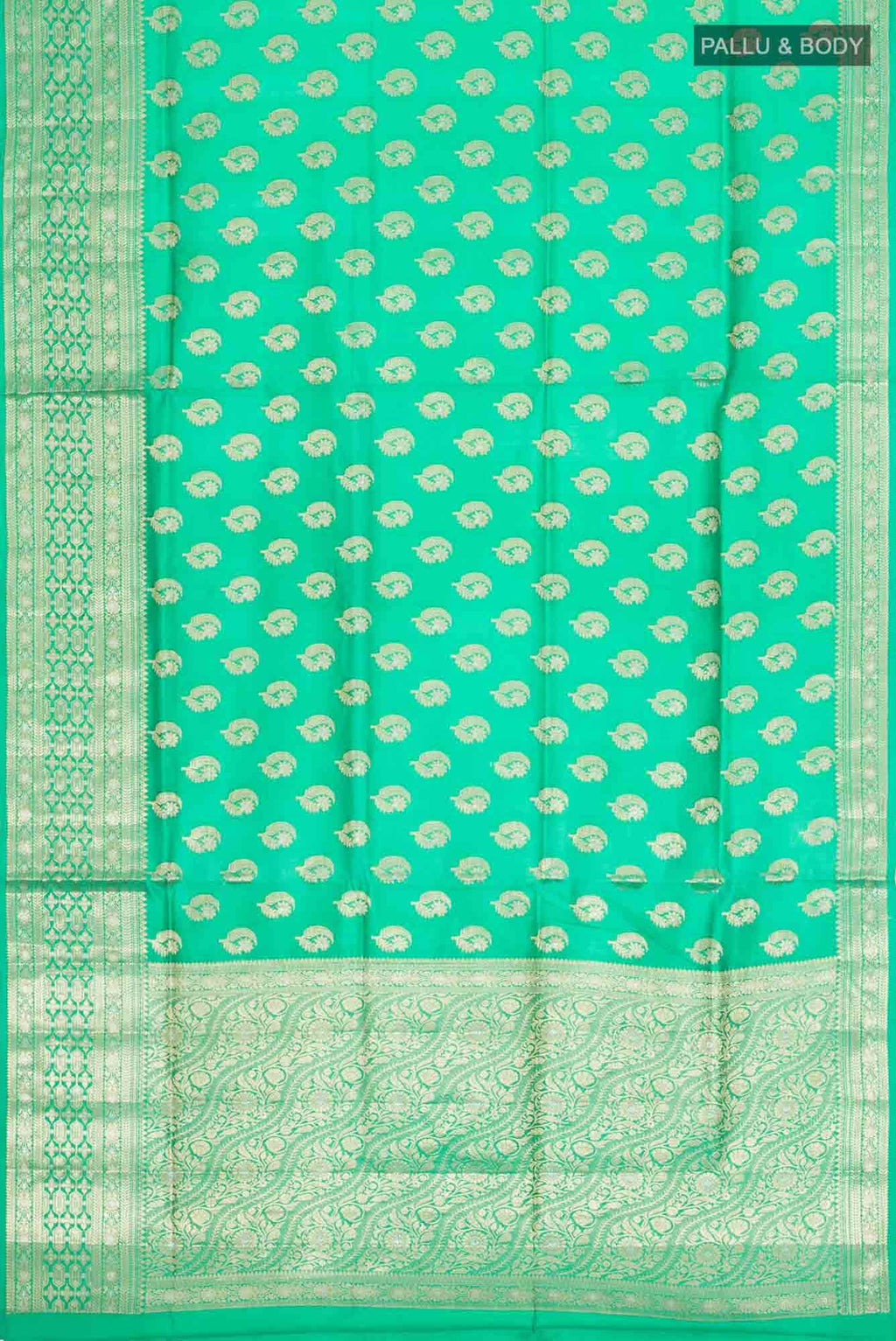 Green Banarasi Raw Silk Saree