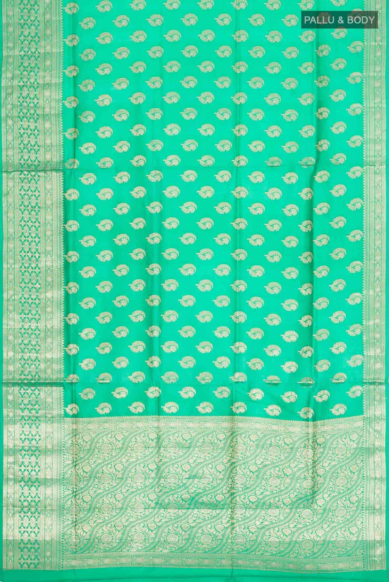 Green Banarasi Raw Silk Saree
