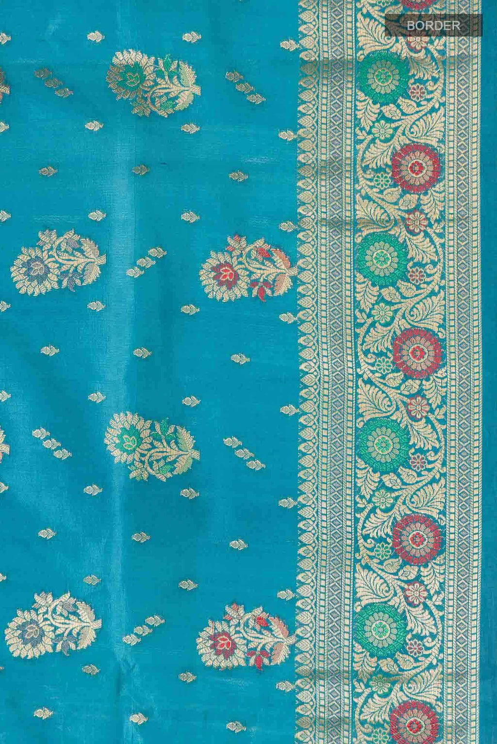Blue Banarasi Raw Silk Saree