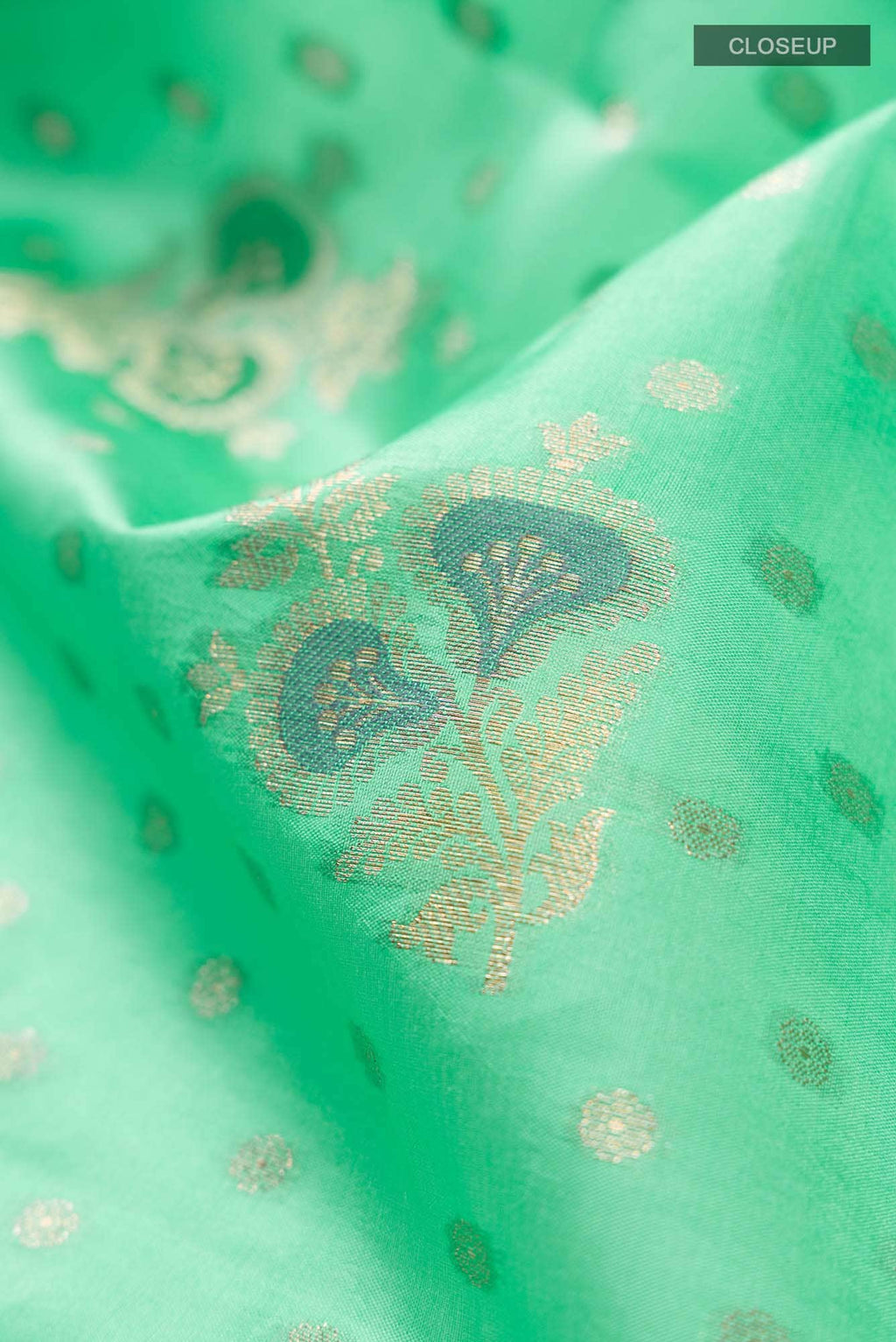 Green Banarasi Raw Silk Saree