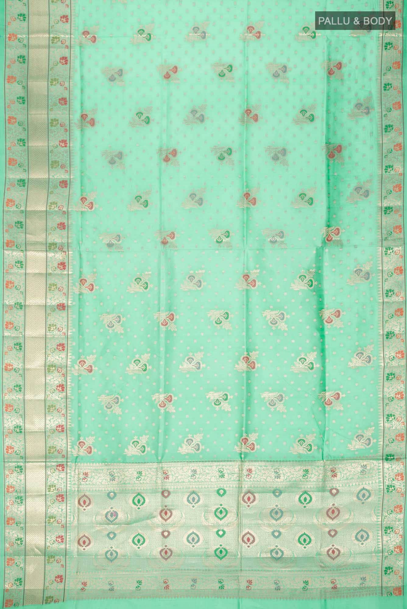 Green Banarasi Raw Silk Saree