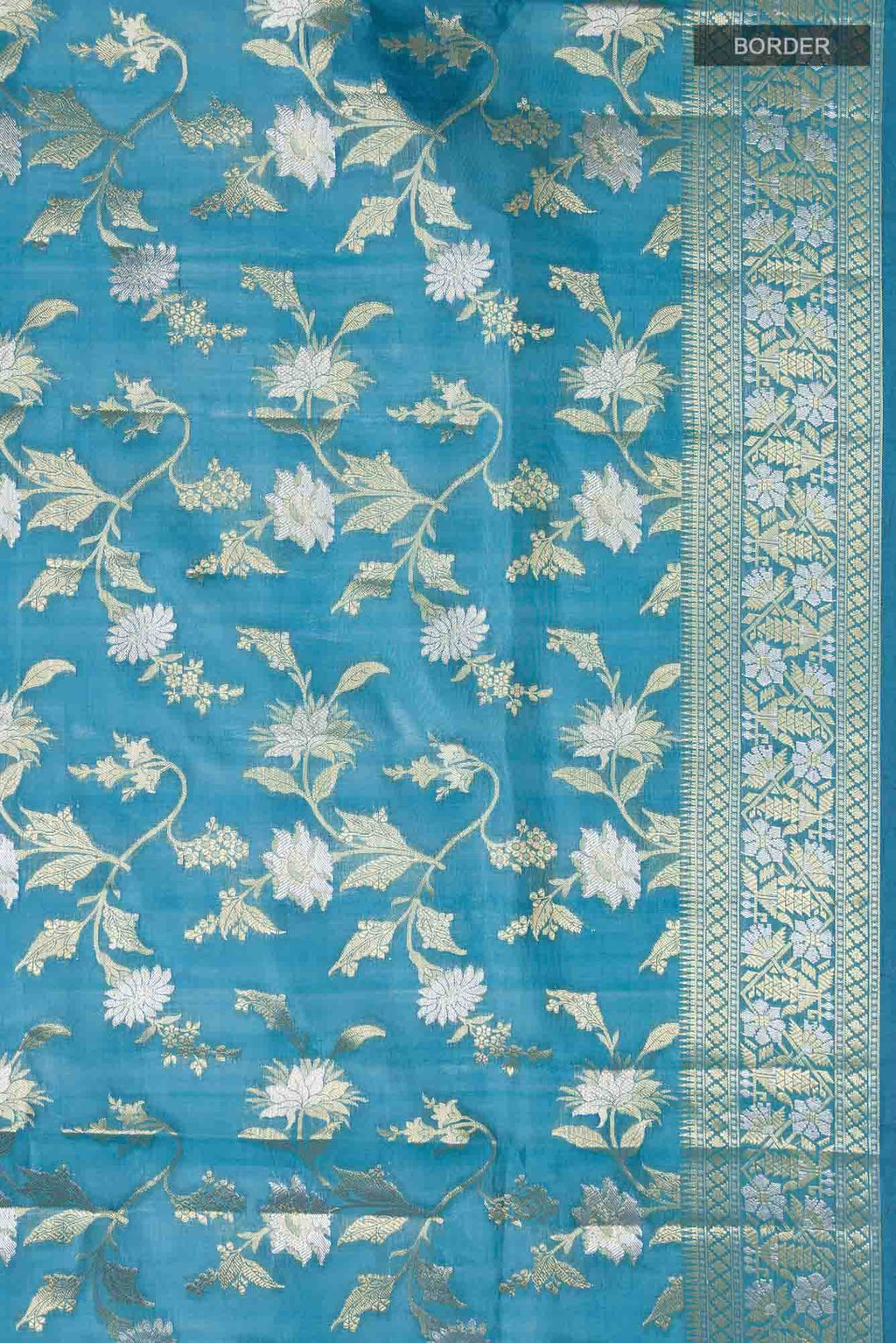 Blue Banarasi Raw Silk Saree