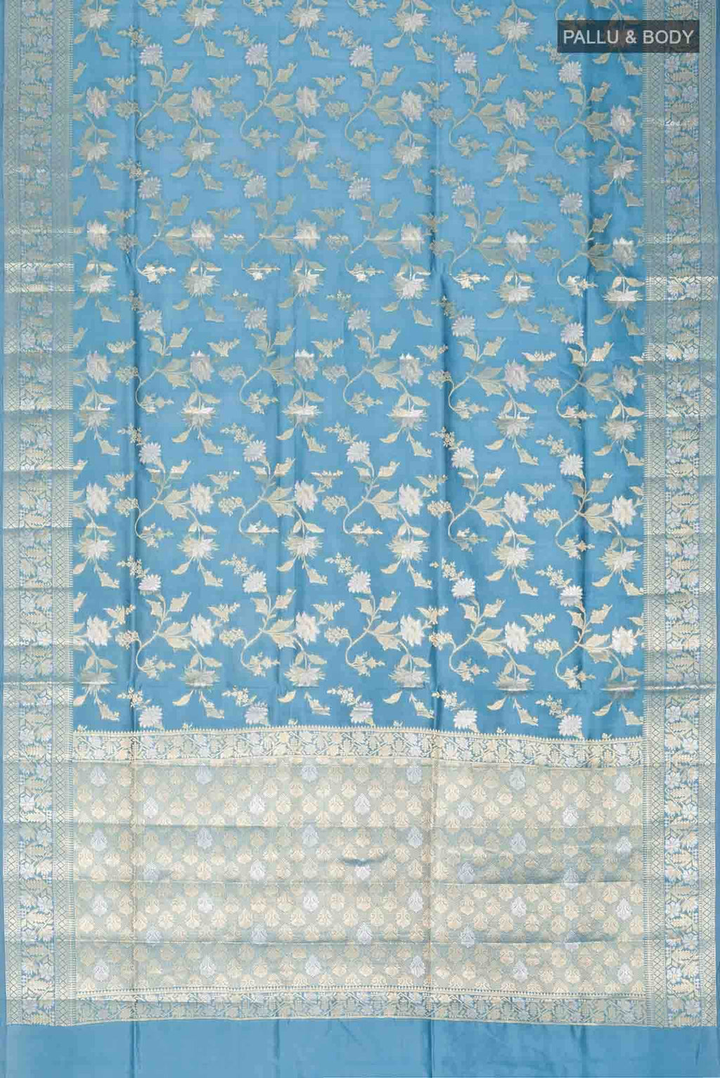 Blue Banarasi Raw Silk Saree