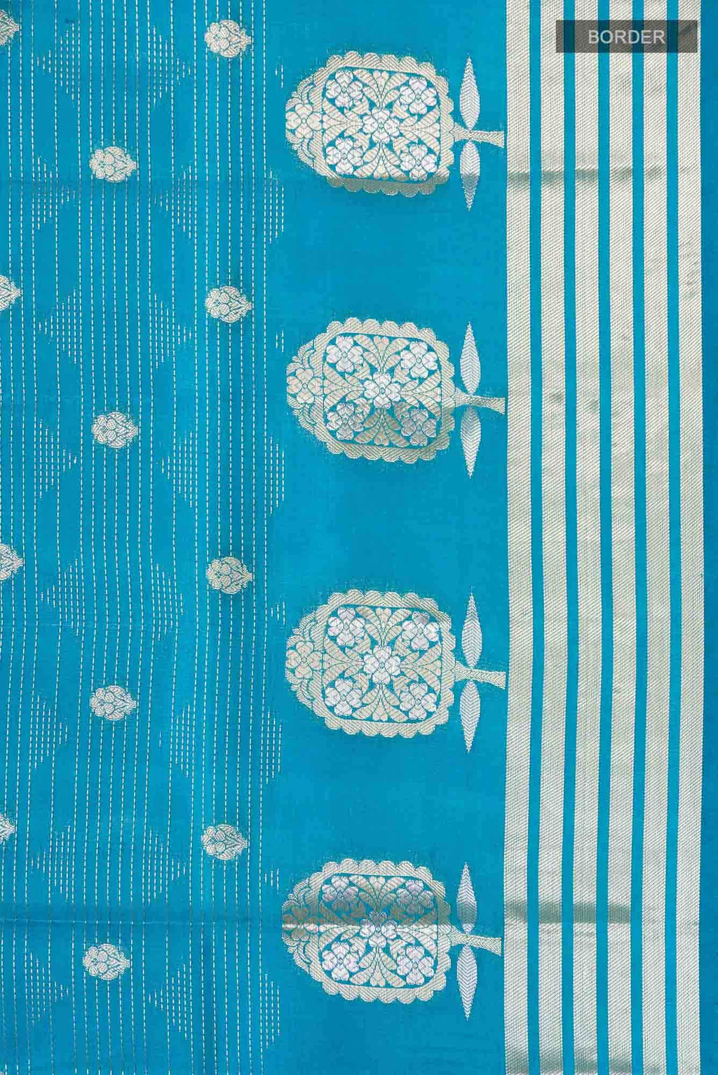 Blue Banarasi Raw Silk Saree