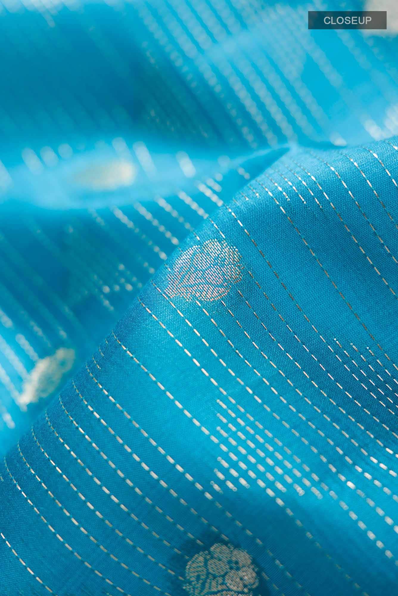 Blue Banarasi Raw Silk Saree