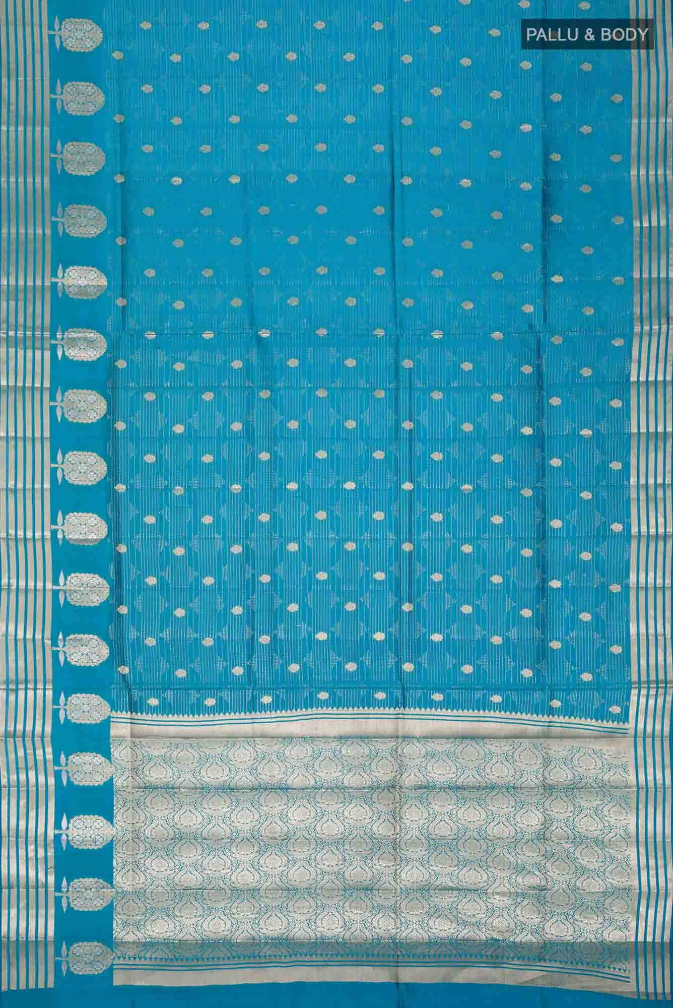 Blue Banarasi Raw Silk Saree