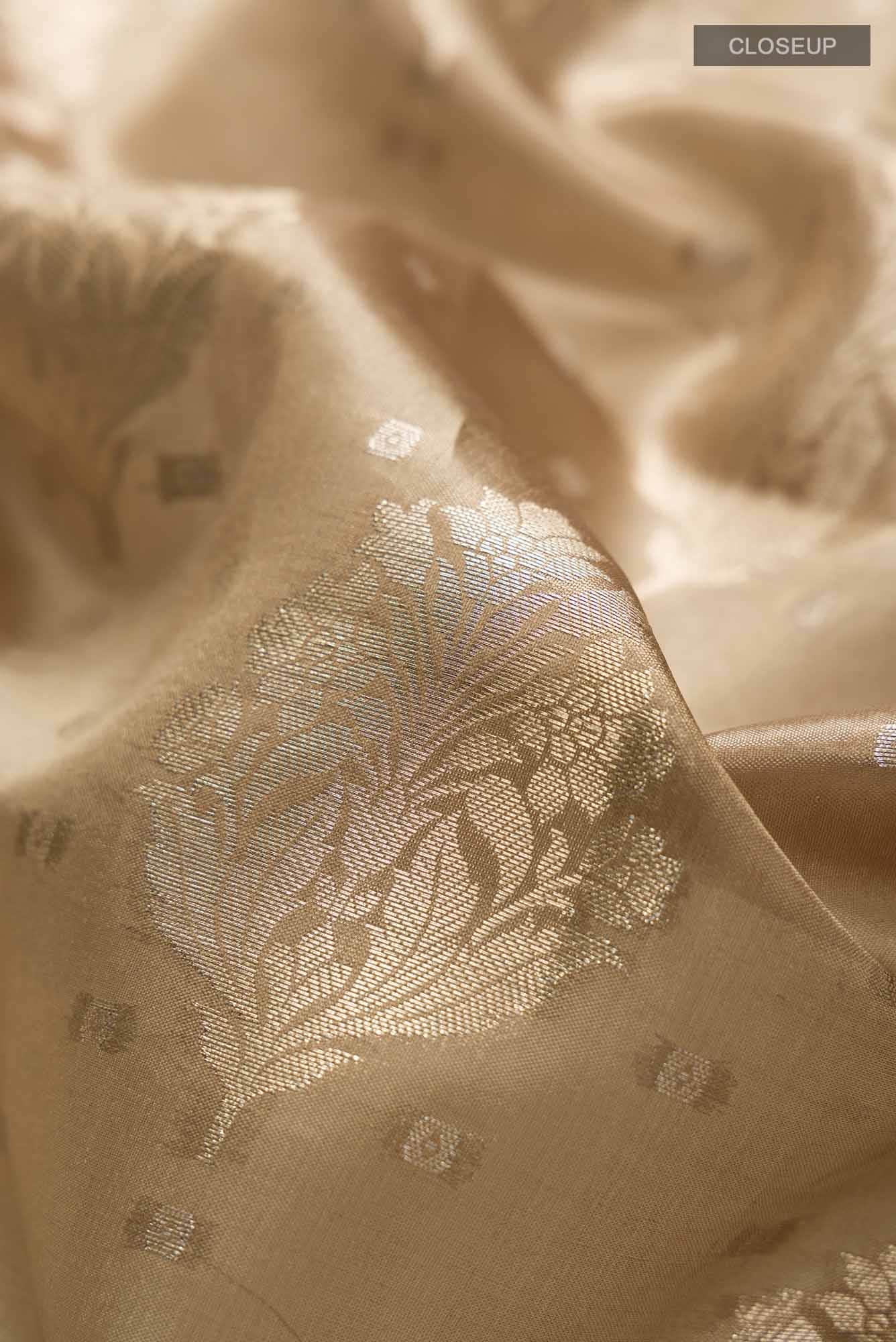 Beige Banarasi Raw Silk Saree