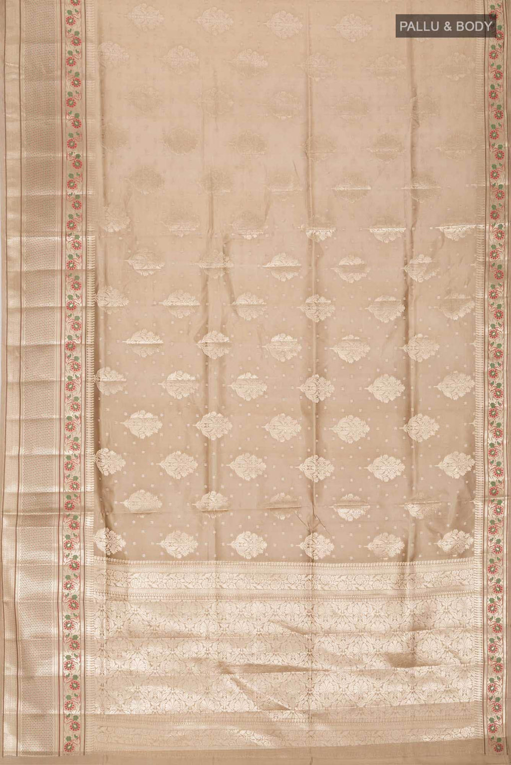 Beige Banarasi Raw Silk Saree