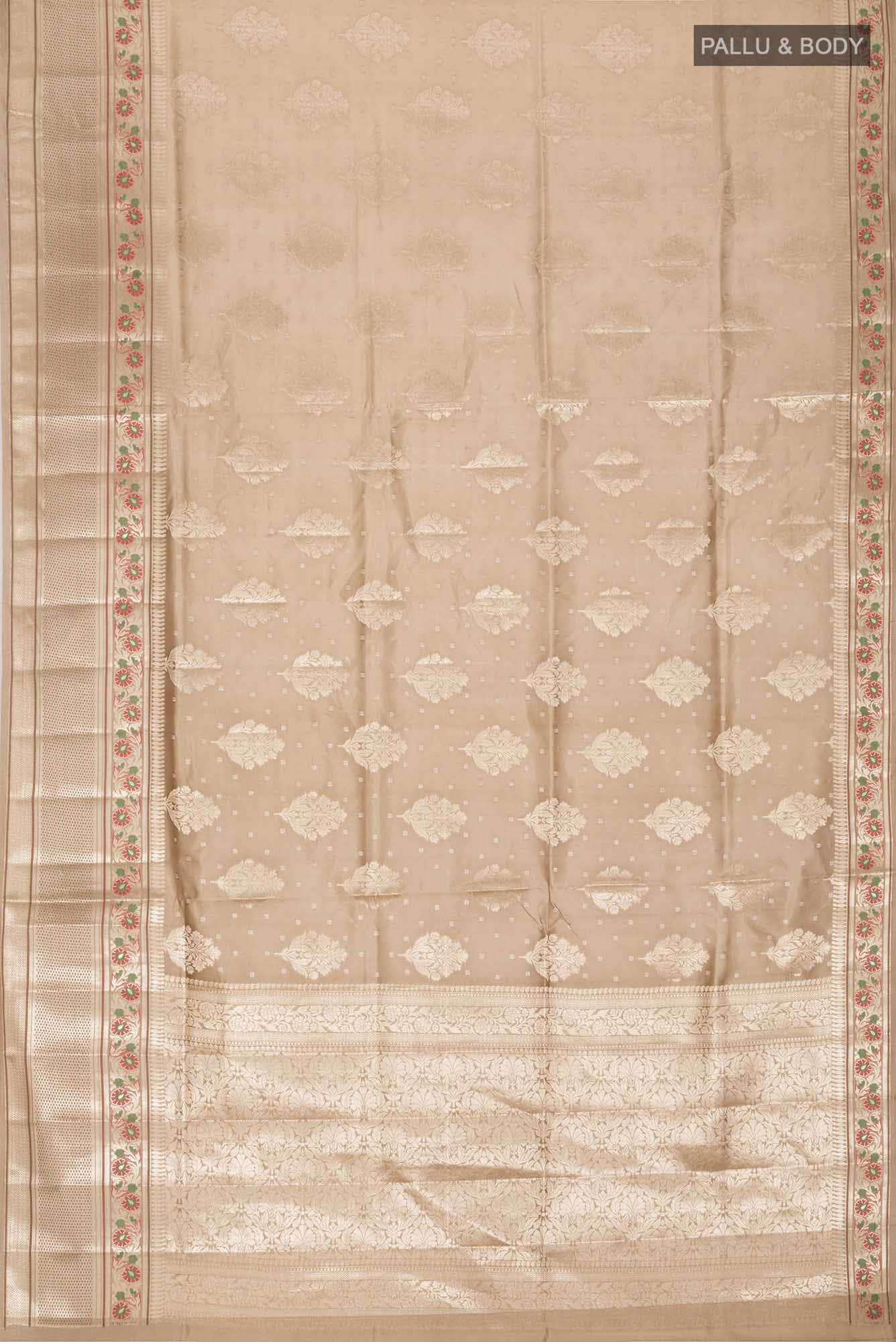 Beige Banarasi Raw Silk Saree