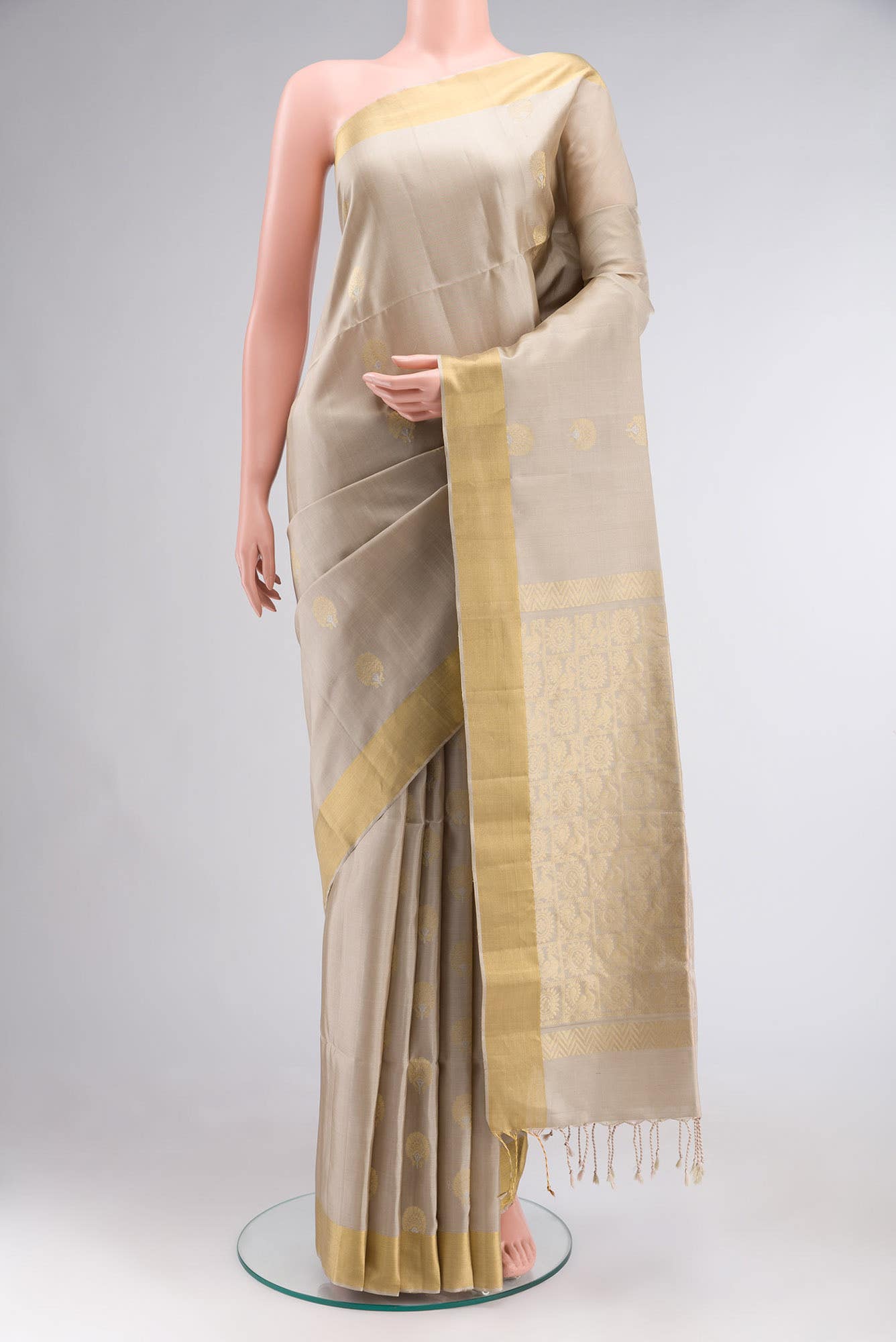Beige Soft Silk Saree