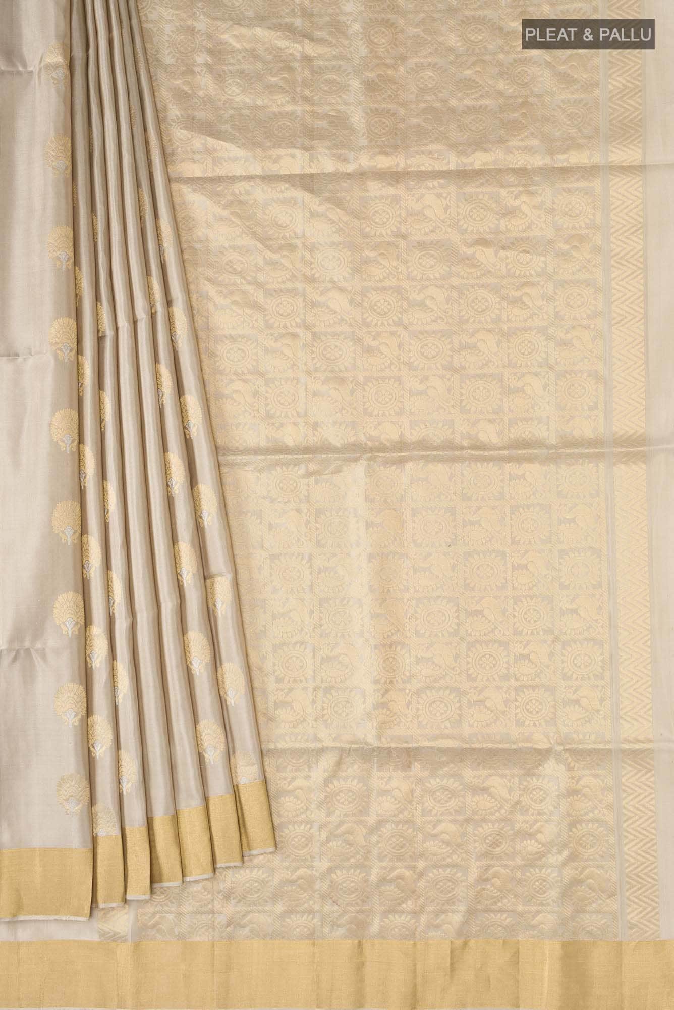 Beige Soft Silk Saree